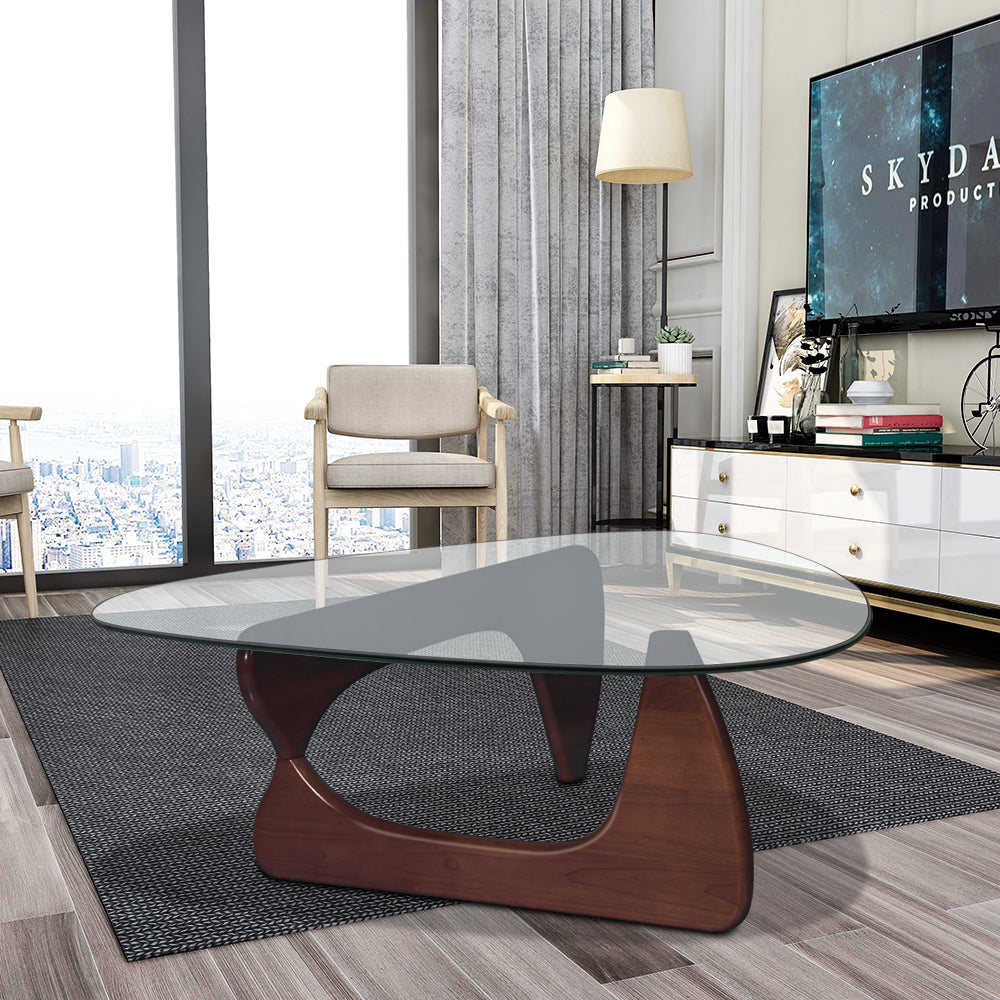 Modern Triangle Solid Wood Coffee Table for Home