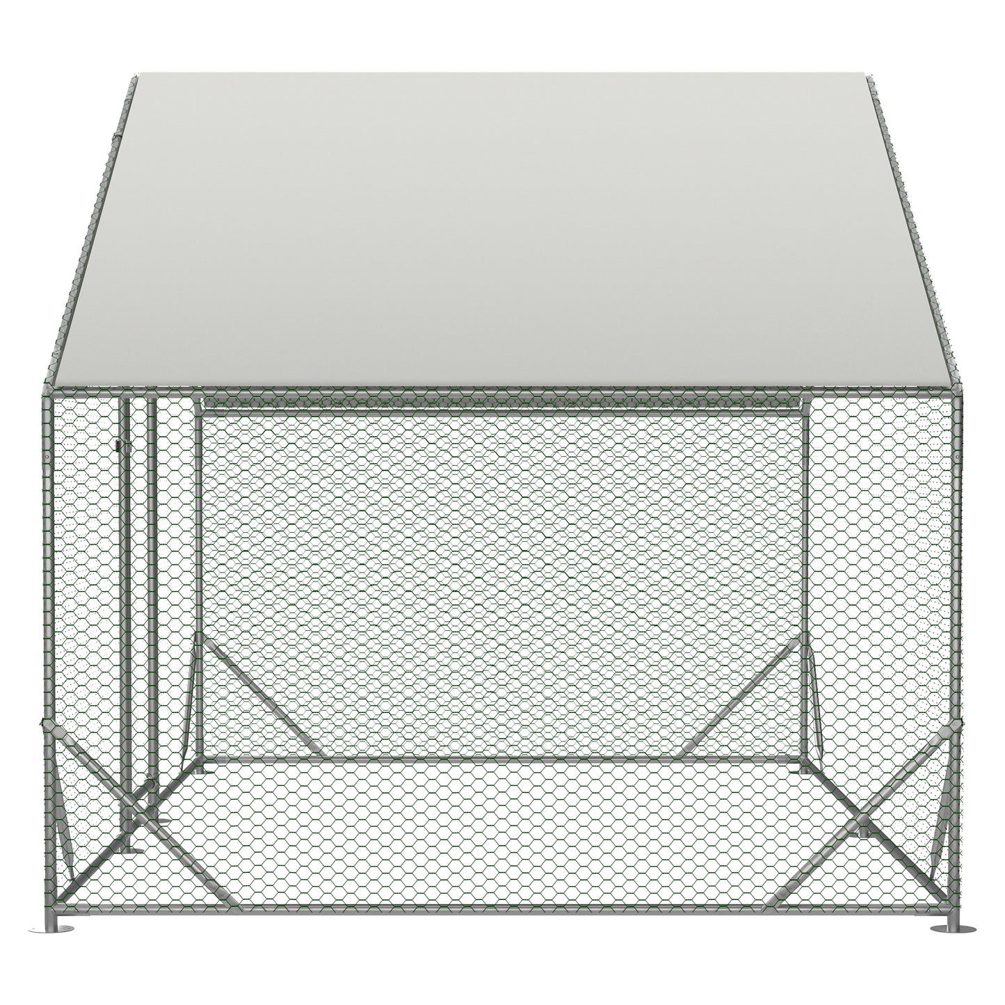 Large Metal Chicken Coop, Walk-in Chicken Run,Galvanized Wire Poultry Chicken Hen Pen Cage, Rabbits Duck Cages with Waterproof and Anti-Ultraviolet Cover for Outside(10' L x 6.6' W x 6.56' H)