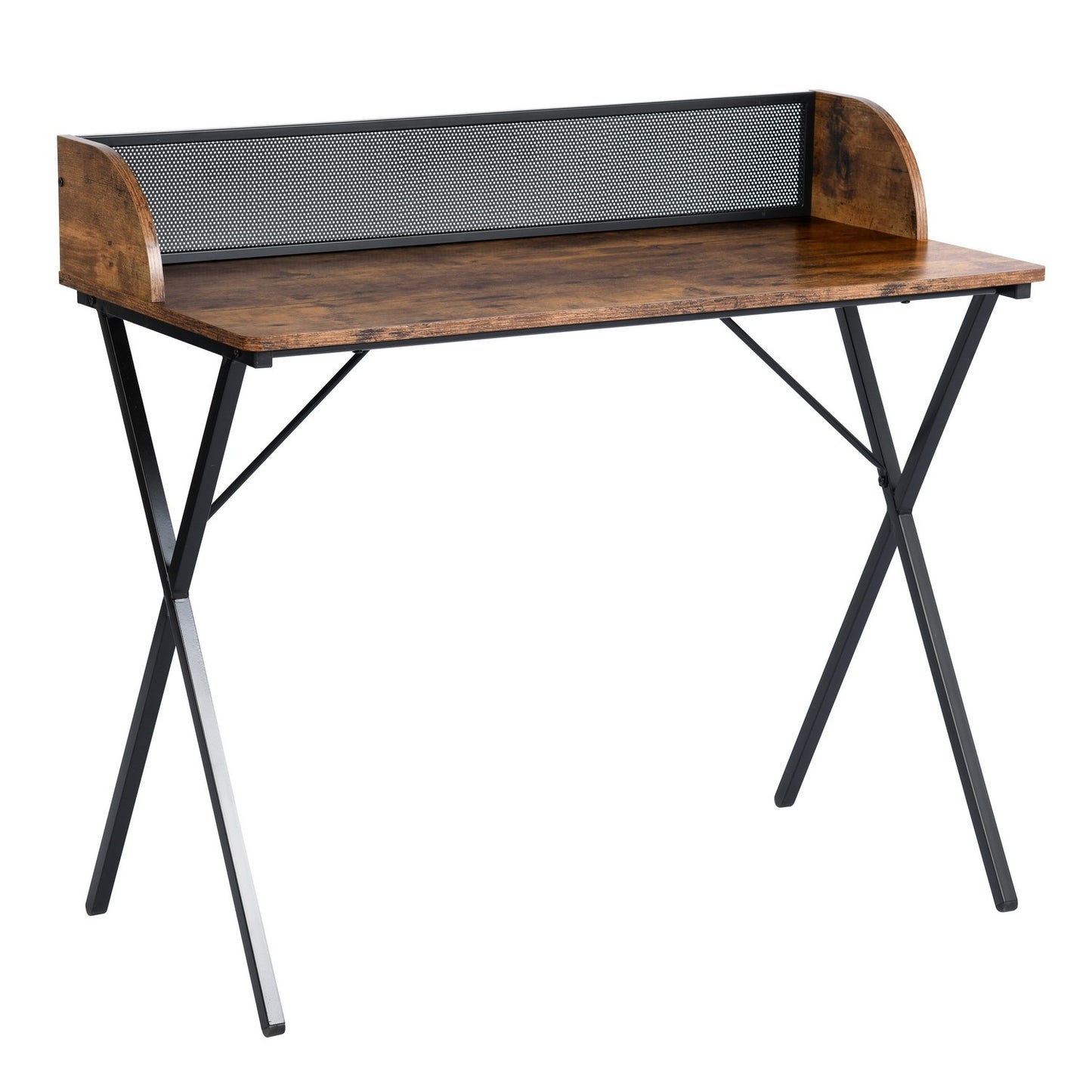 Rectangular Black Computer Desk with Sturdy Metal Legs