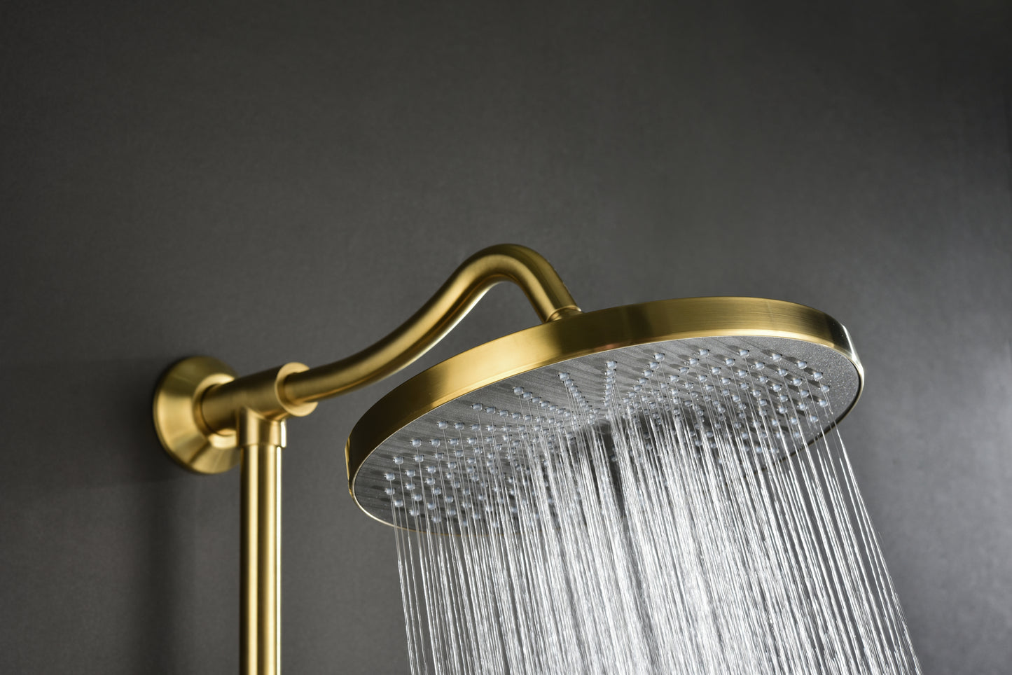 Luxurious Brass Shower System with Hand Shower, Soap Dish, and Rain Showerhead