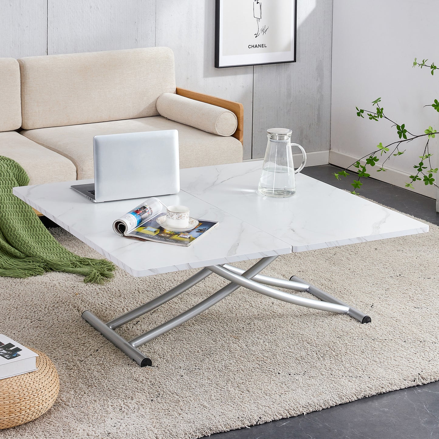 Versatile Minimalist Lift Table with Adjustable Height and Foldable Design