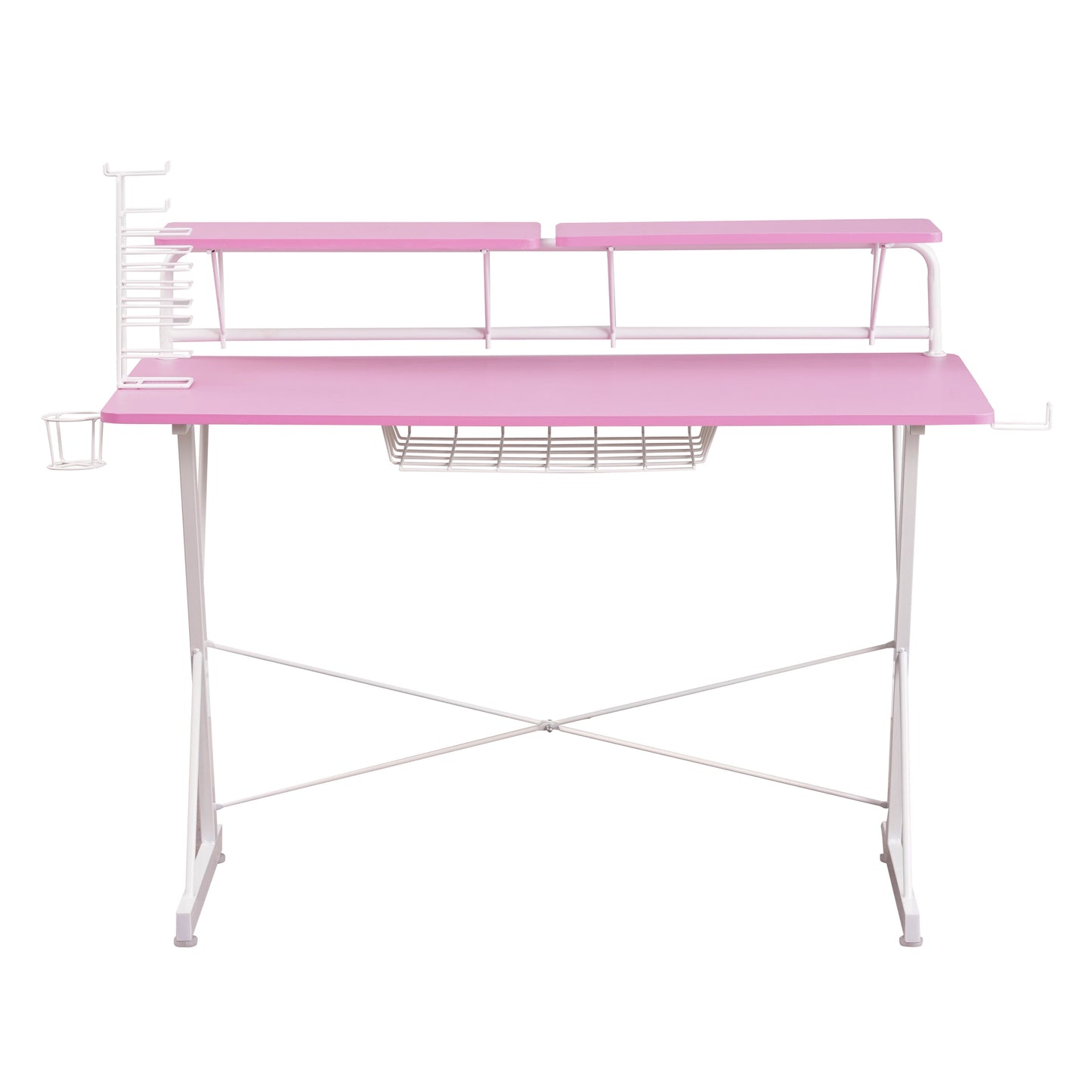 Peak Performance Gaming Desk with Pink Accents by Techni Sport