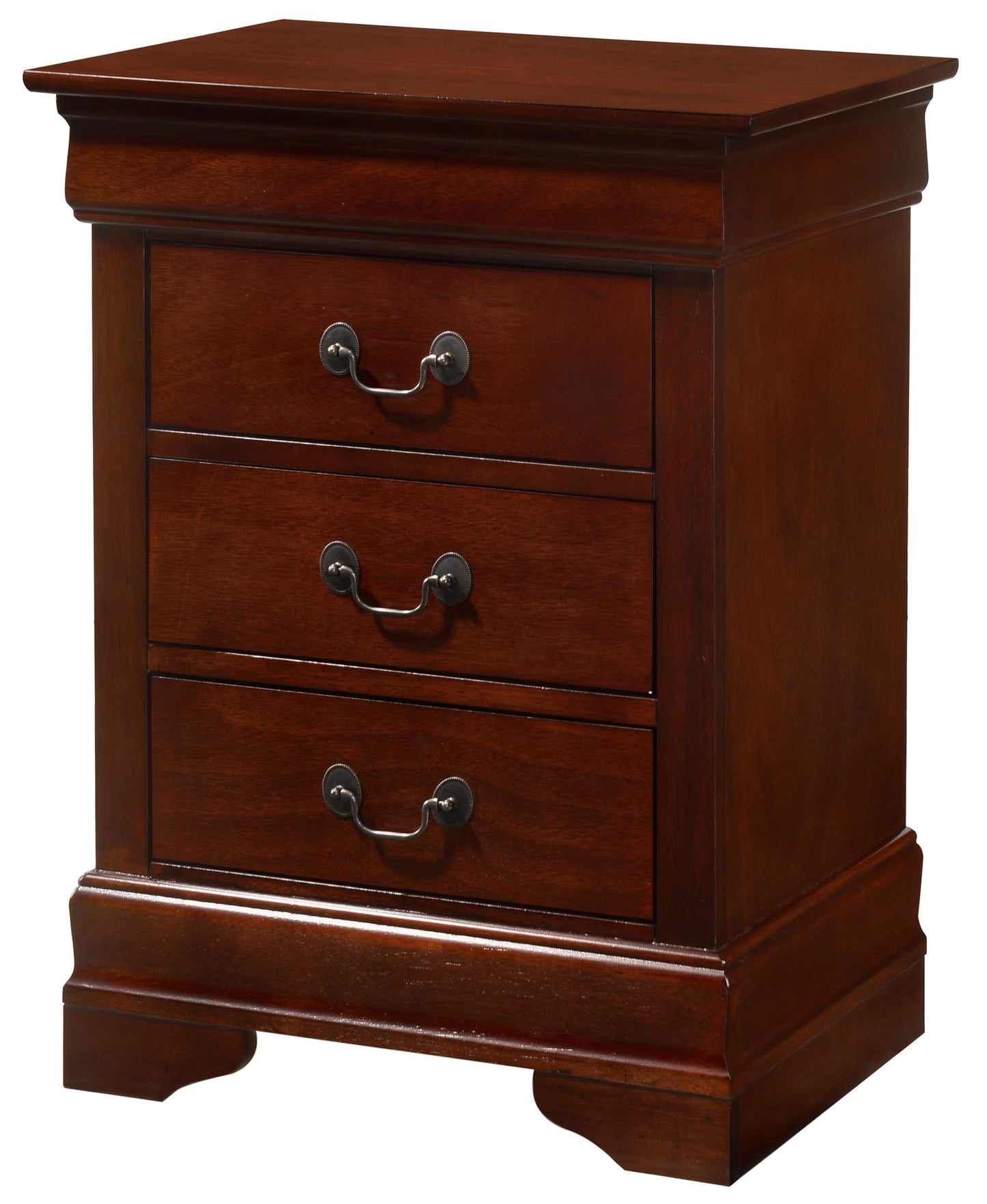 Louis Phillipe G3100-3N 3 Drawer Nightstand , Cherry