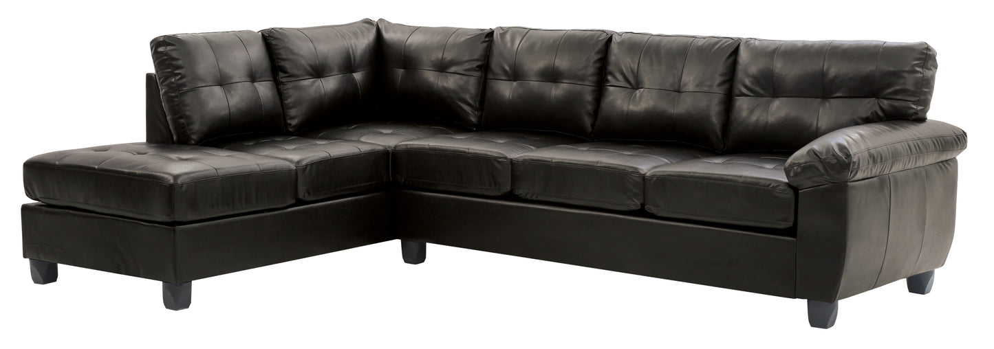 Versatile Glory Furniture Gallant Sectional Sofa in Black PU Leather - G903B-SC