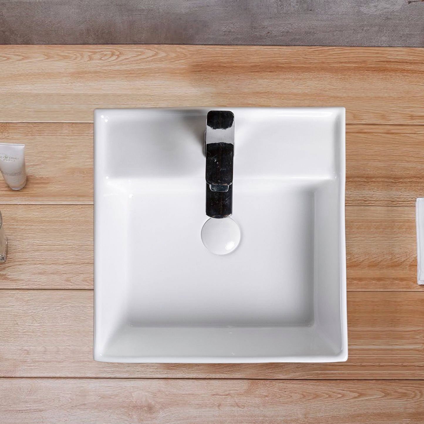 Vessel  Bathroom Sink Basin in White Ceramic