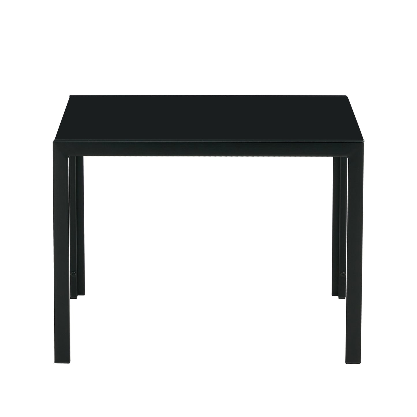 Modern Black Tempered Glass Coffee Table Set of 2 for Living Room