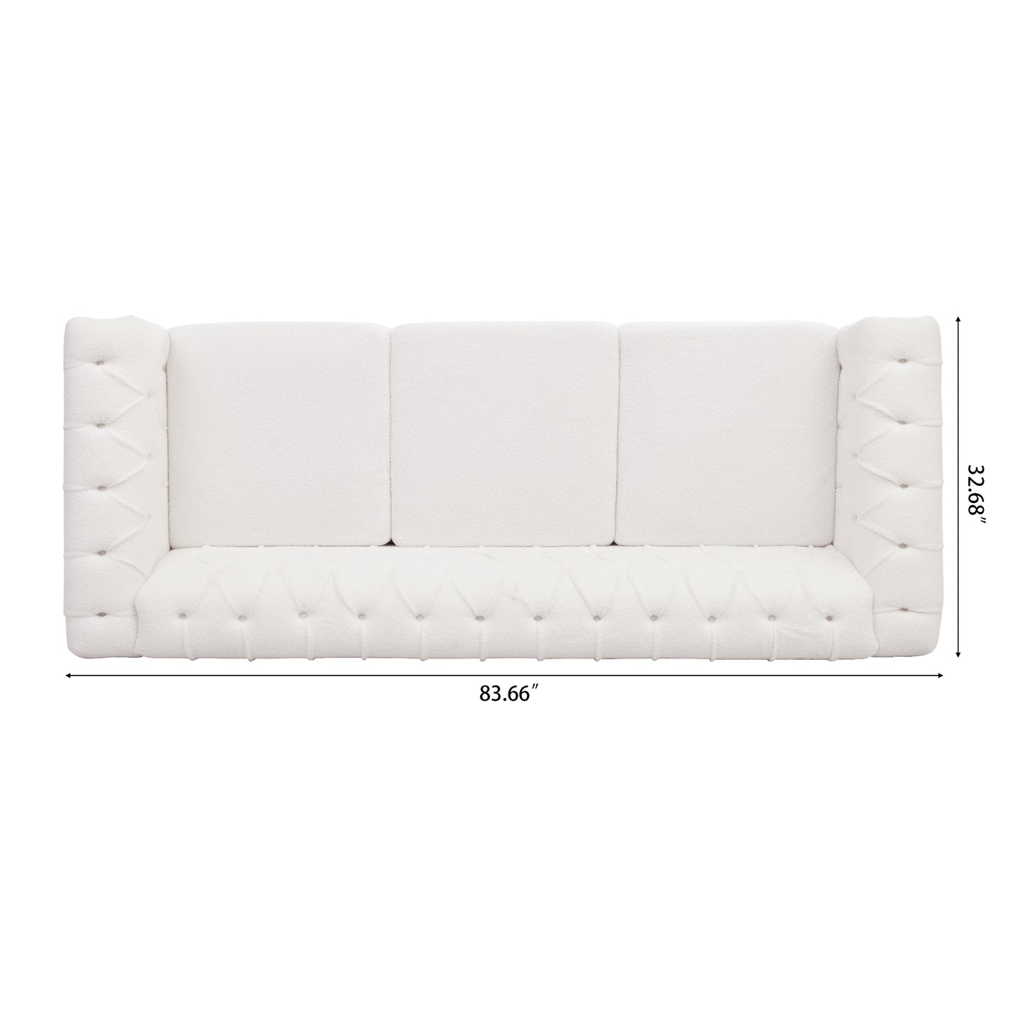 Traditional Bubble Nails Square Arm Sofa with Removable Cushions