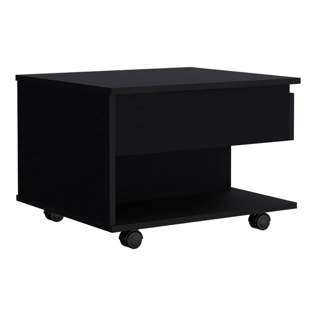 Mercuri Lift Top Coffee Table with Casters, Black Wengue Finish