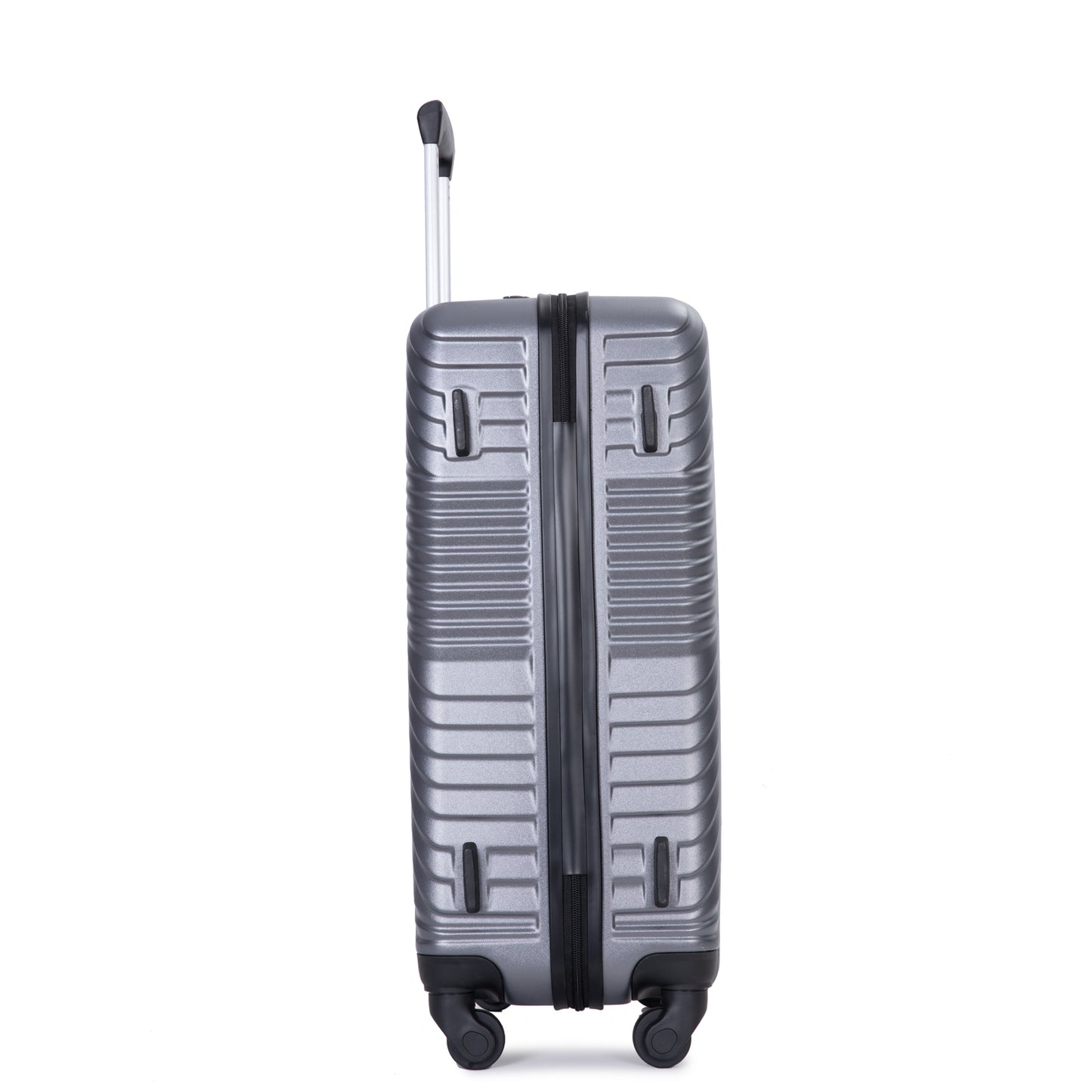 3 Piece Luggage Sets PC+ABS Lightweight Suitcase with Two Hooks, Spinner Wheels, (20/24/28) Gray