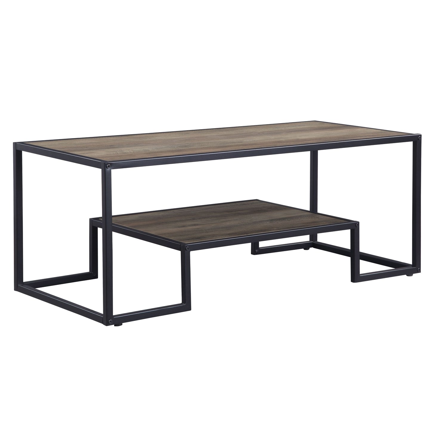 Idella Rustic Oak Coffee Table with Black Finish LV00324