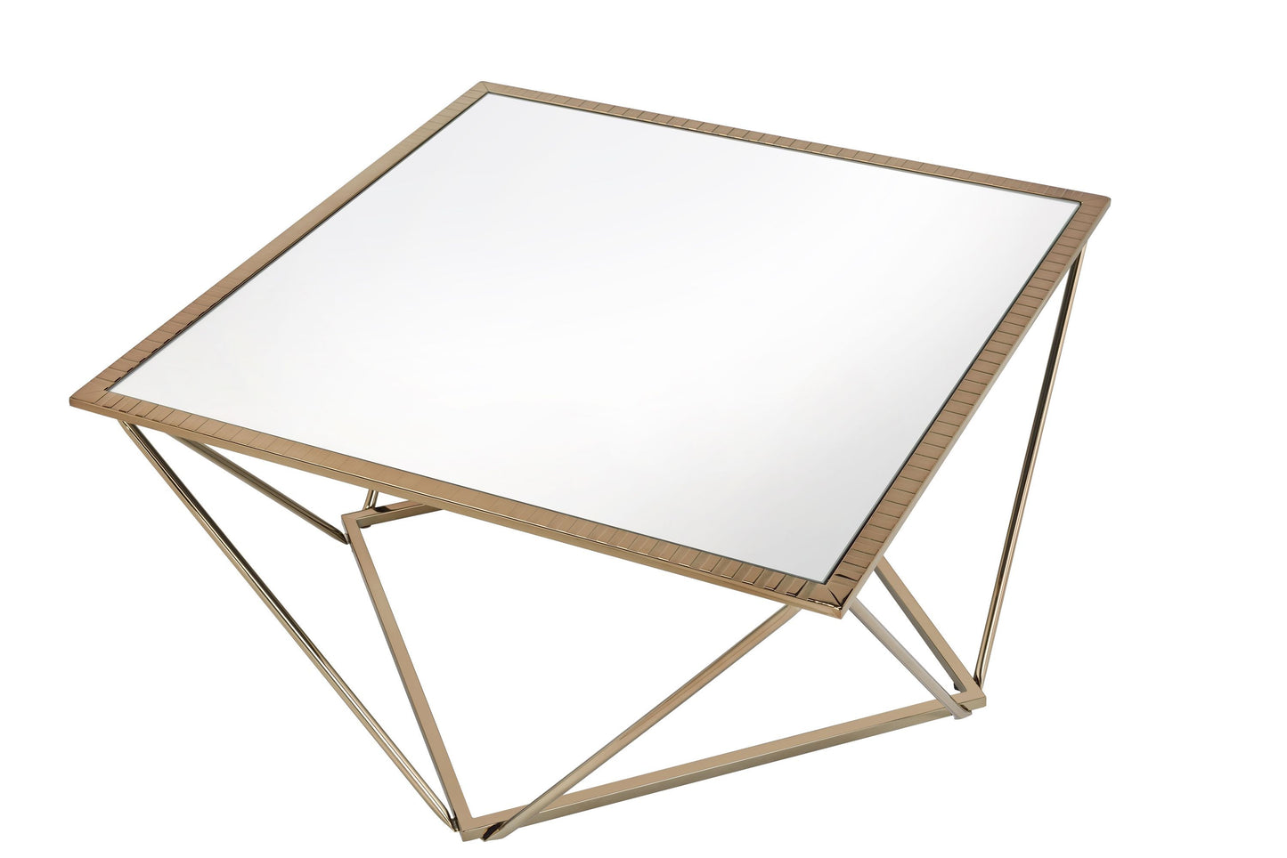 Elegant Champagne Gold Mirrored Coffee Table