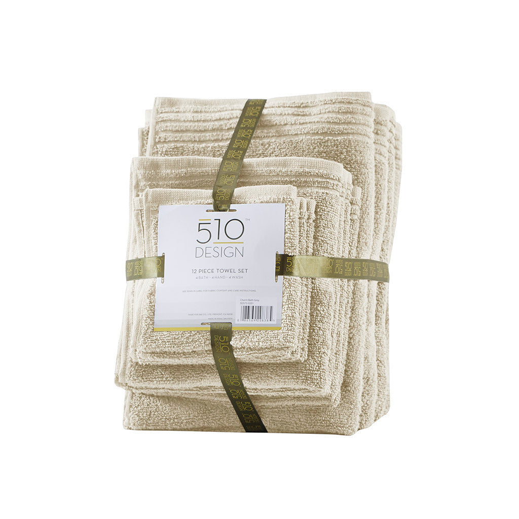 Quick-Dry 100% Cotton 12-Piece Bathroom Towel Bundle