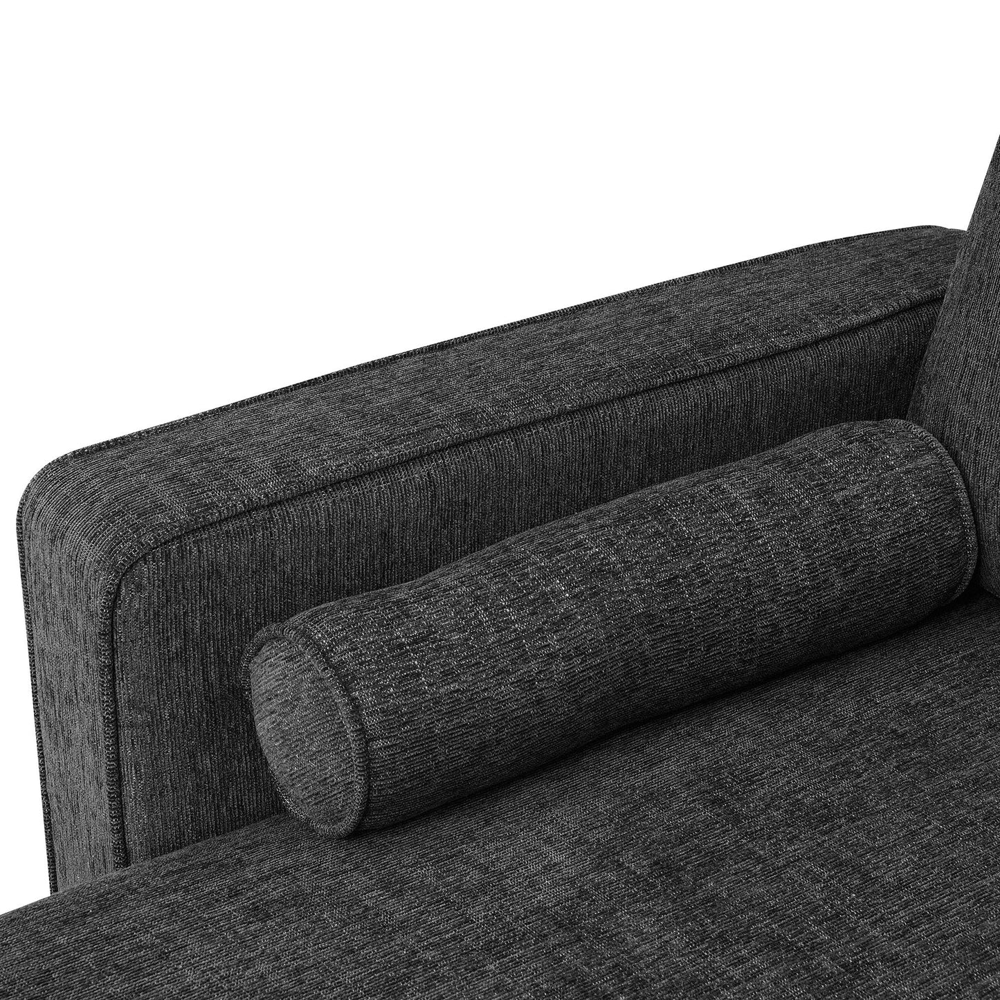 86 L-Shaped Convertible Sectional Sofa with Reversible Chaise and Pillows