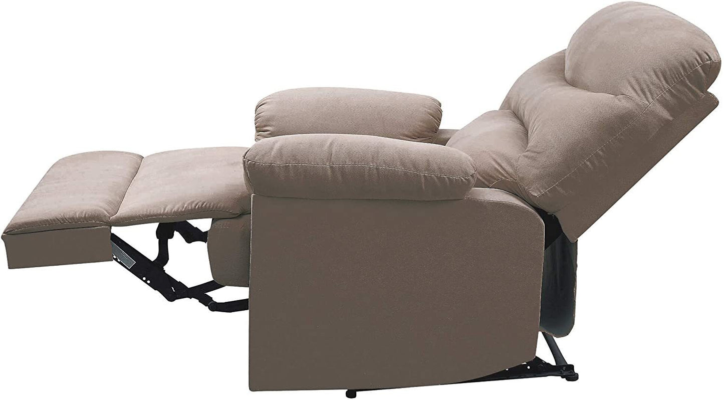 Arcadia Recliner in Light Brown Woven Fabric with Motion - Comfortable and Stylish Recliner