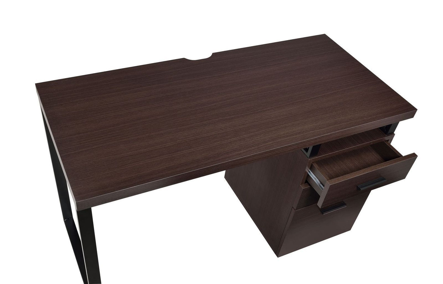 Coy Dark Oak Office Desk with Integrated File Storage