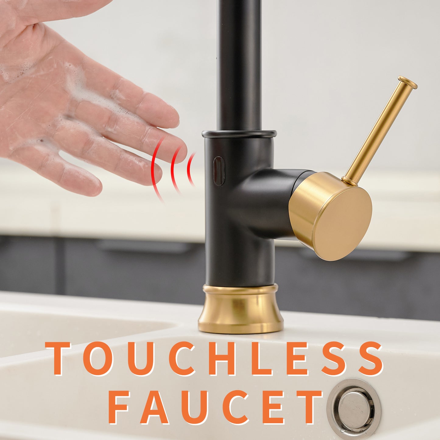 Touchless Kitchen Faucet,Hands Free Automatic Smart Kitchen Faucet