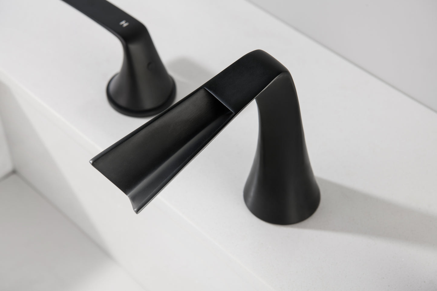 Matte Black Widespread Bathroom Faucet with Two Handles