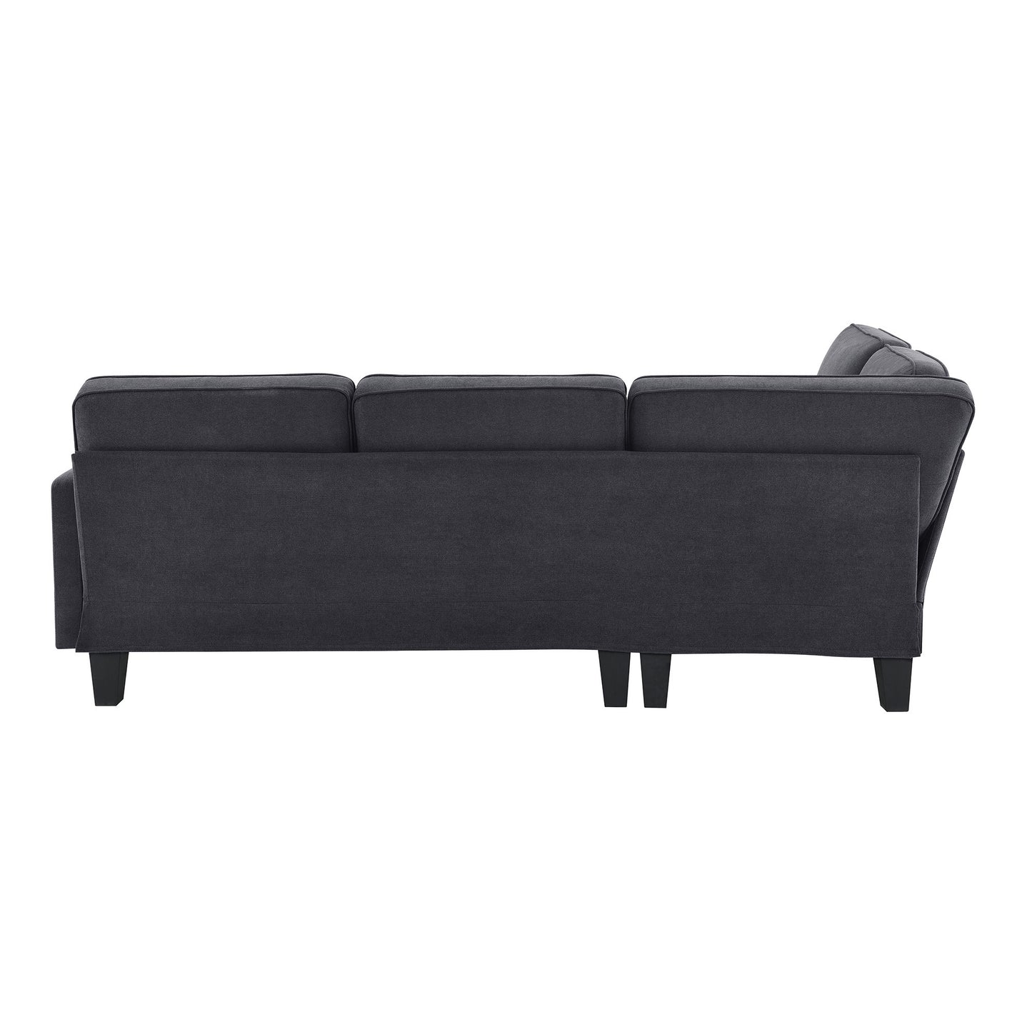 Terrycloth L-Shaped Sectional Sofa with Chaise Lounge and 3 Pillows