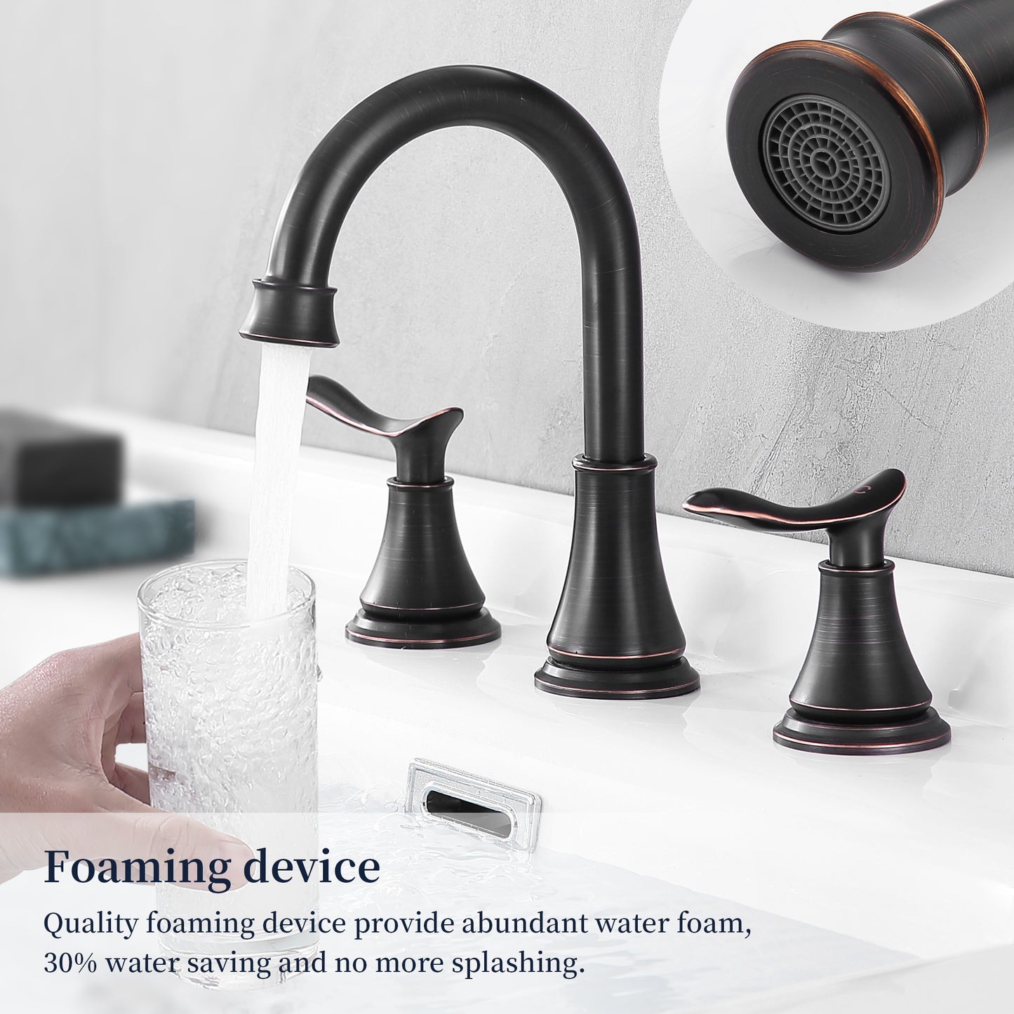 Elegant 2-Handle Oil Rubbed Bronze Widespread Bathroom Sink Faucet