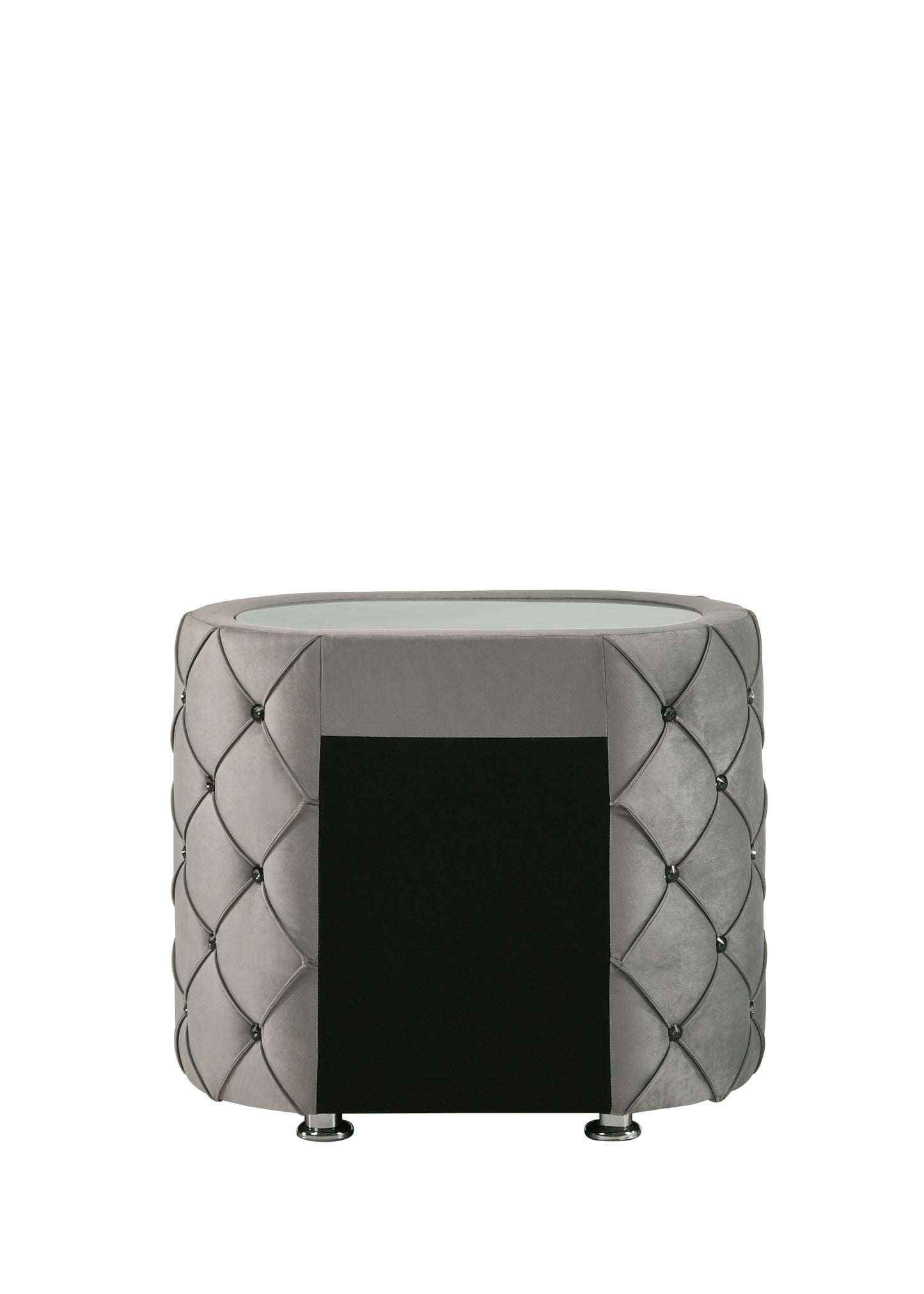 Perine Nightstand, Gray Velvet BD01063