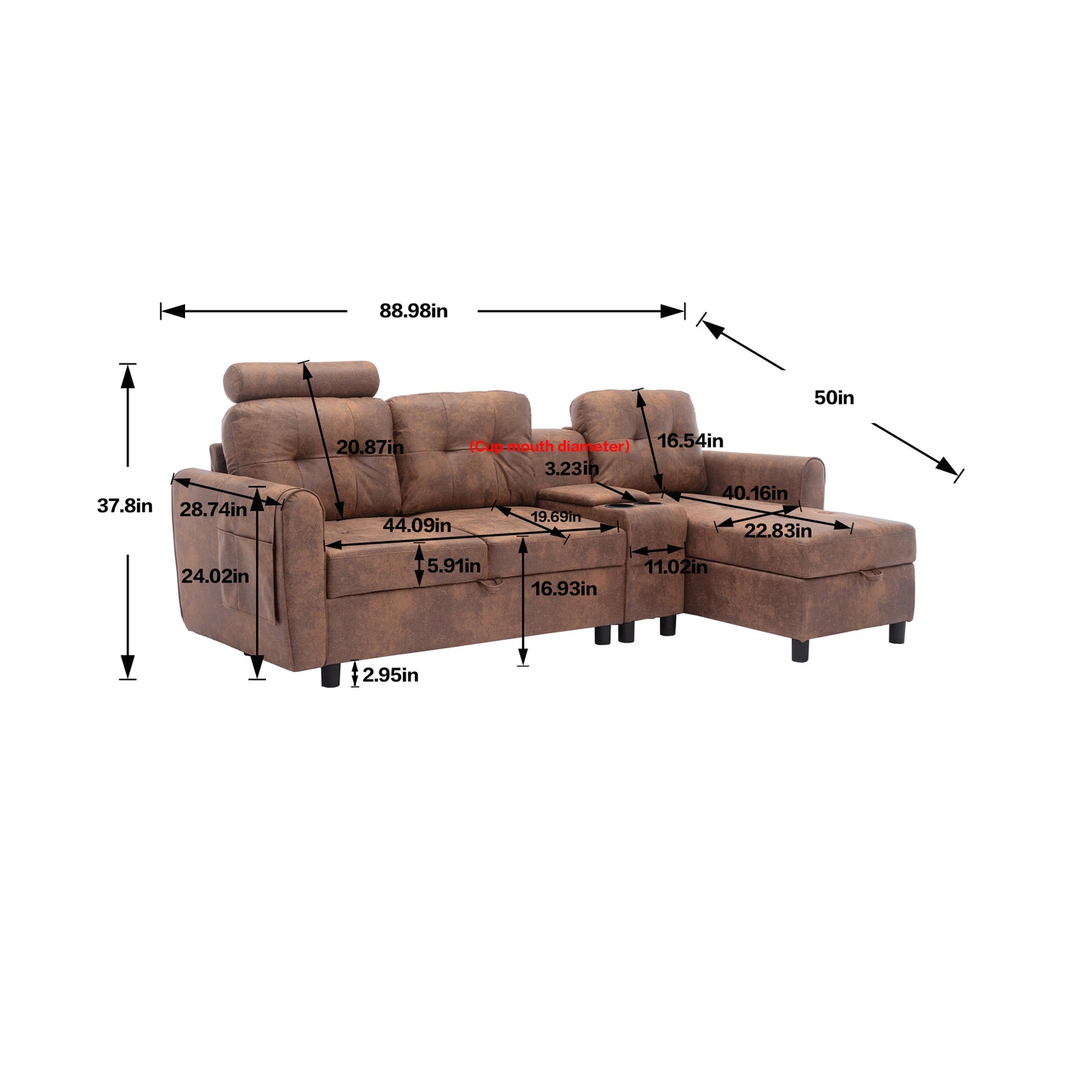 UNITED WE WIN storage sofa /Living room sofa cozy sectional  sofa