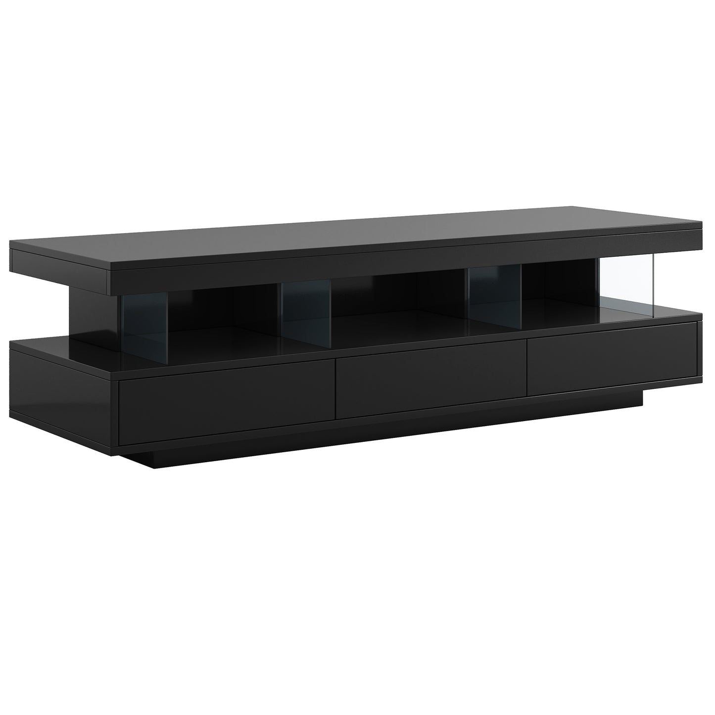 Sleek LED TV Stand with 16 Color Options and Abundant Storage for 70 TVs