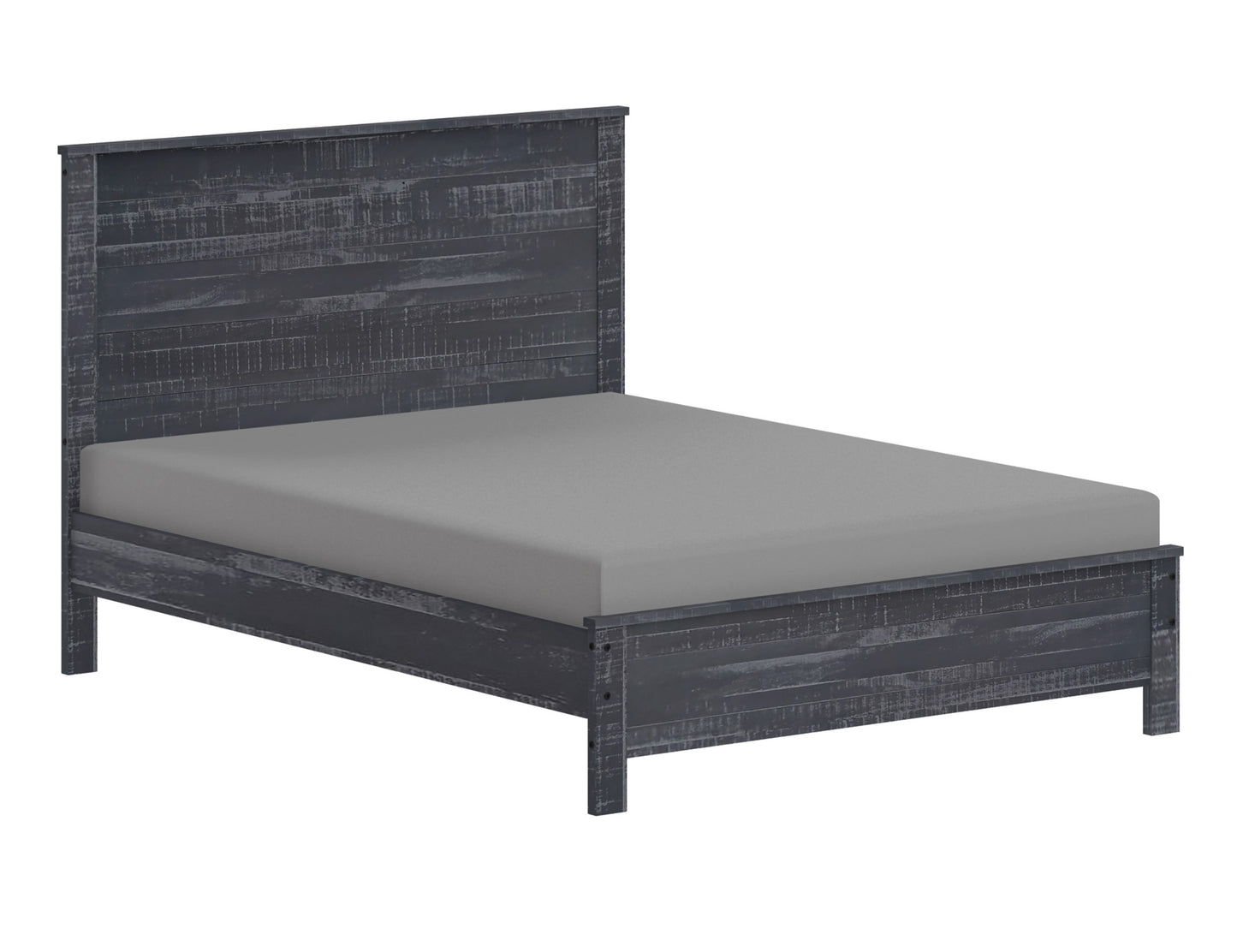 Albany Solid Wood Full Bed Frame with Headboard, Heavy Duty Modern Rustic Full Size Bed Frames, Box Spring Needed