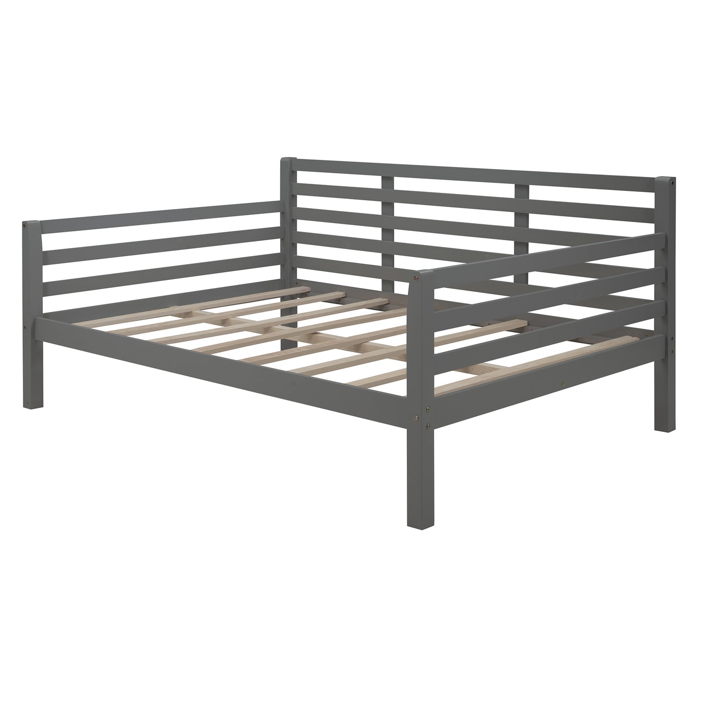 Wooden Full Size Daybed with Clean Lines, Gray