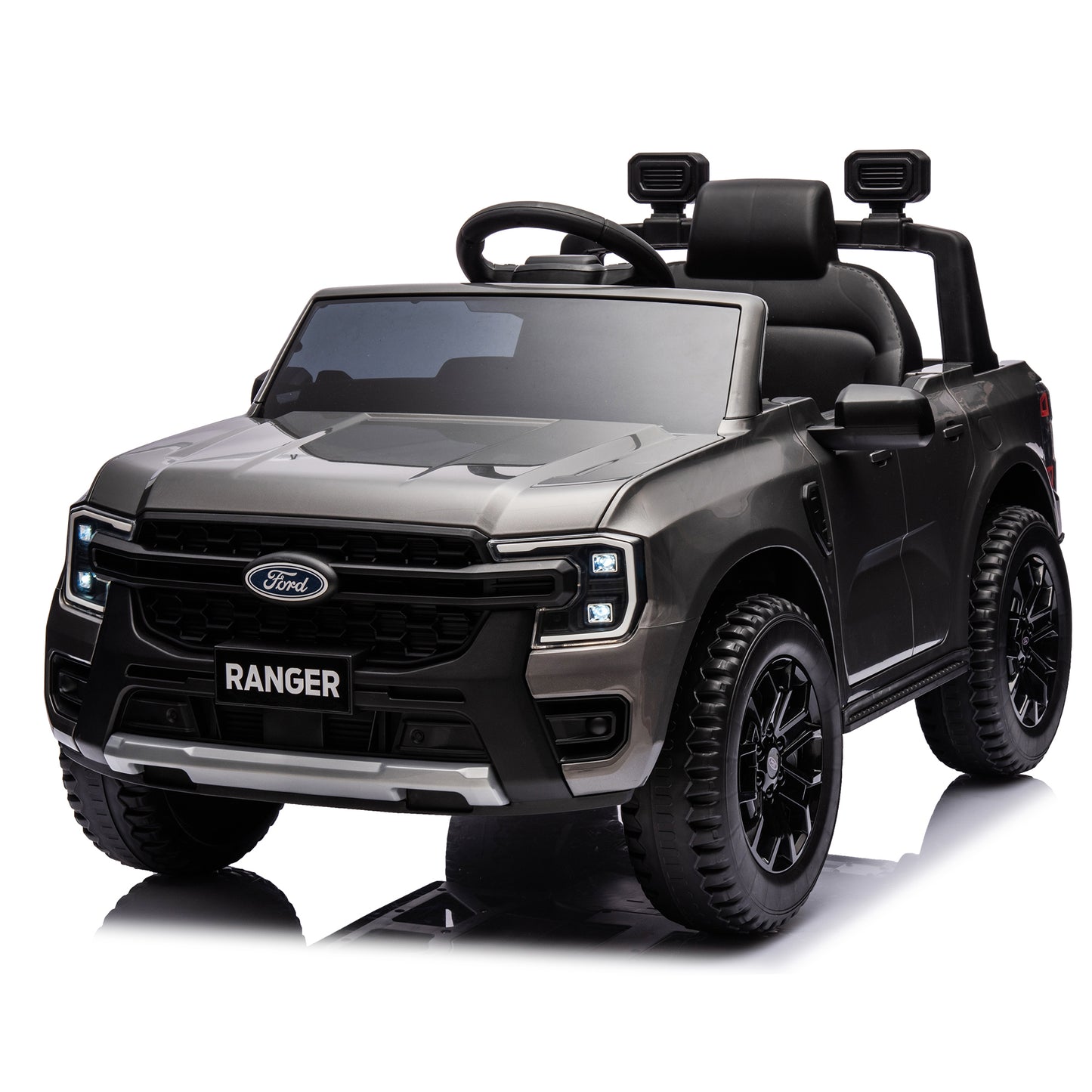 12V Kids Ride On Car W/Parents Remote Control,Licensed Ford Ranger,2WD,Rear wheel suspension,Low Start,Headlight,Horn,MP3,Bluetooth,Adjustable speed,Speed 1.86-4.97 mph for kids aged 3-6.