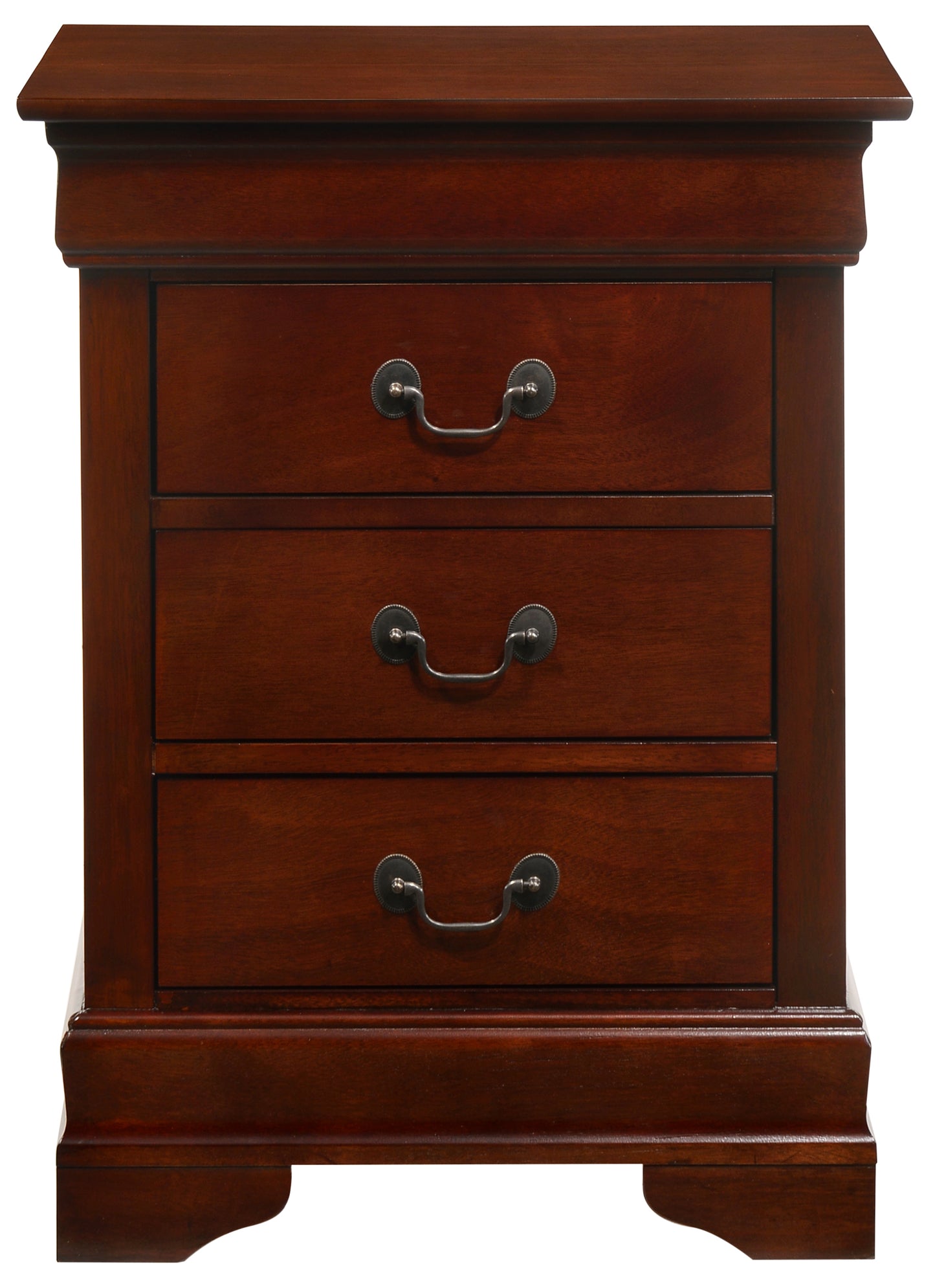 Louis Phillipe G3100-3N 3 Drawer Nightstand , Cherry