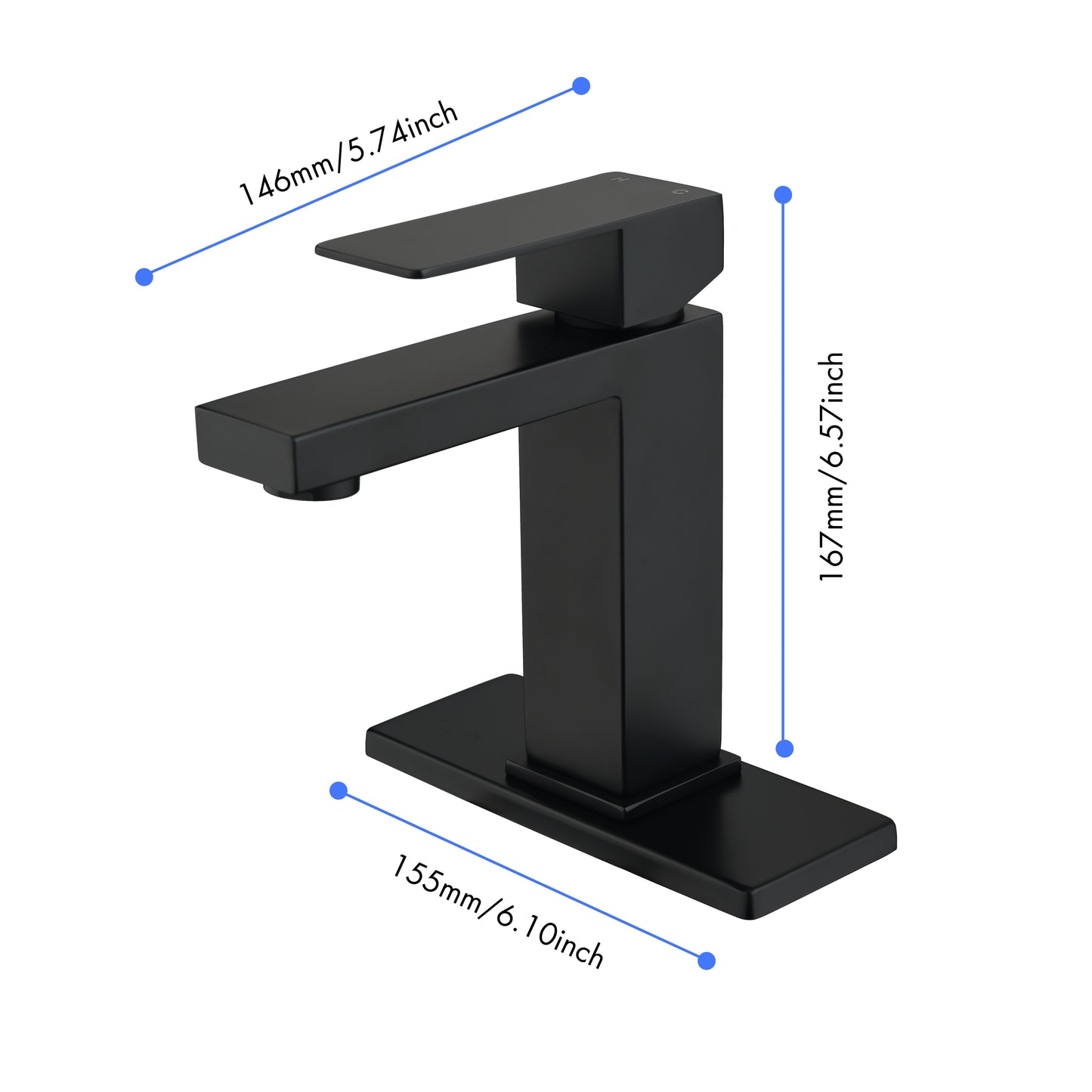 Luxurious Steel Matte Black Bathroom Faucet