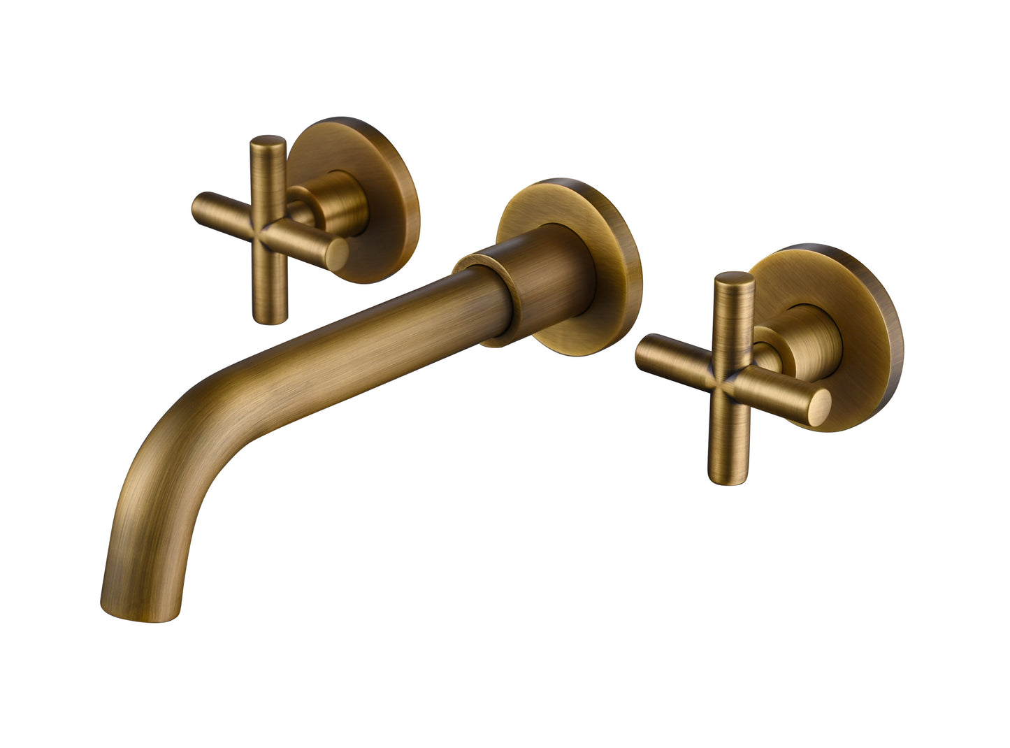 Wall Mount Bathroom Faucet with Bronze Cross Handles