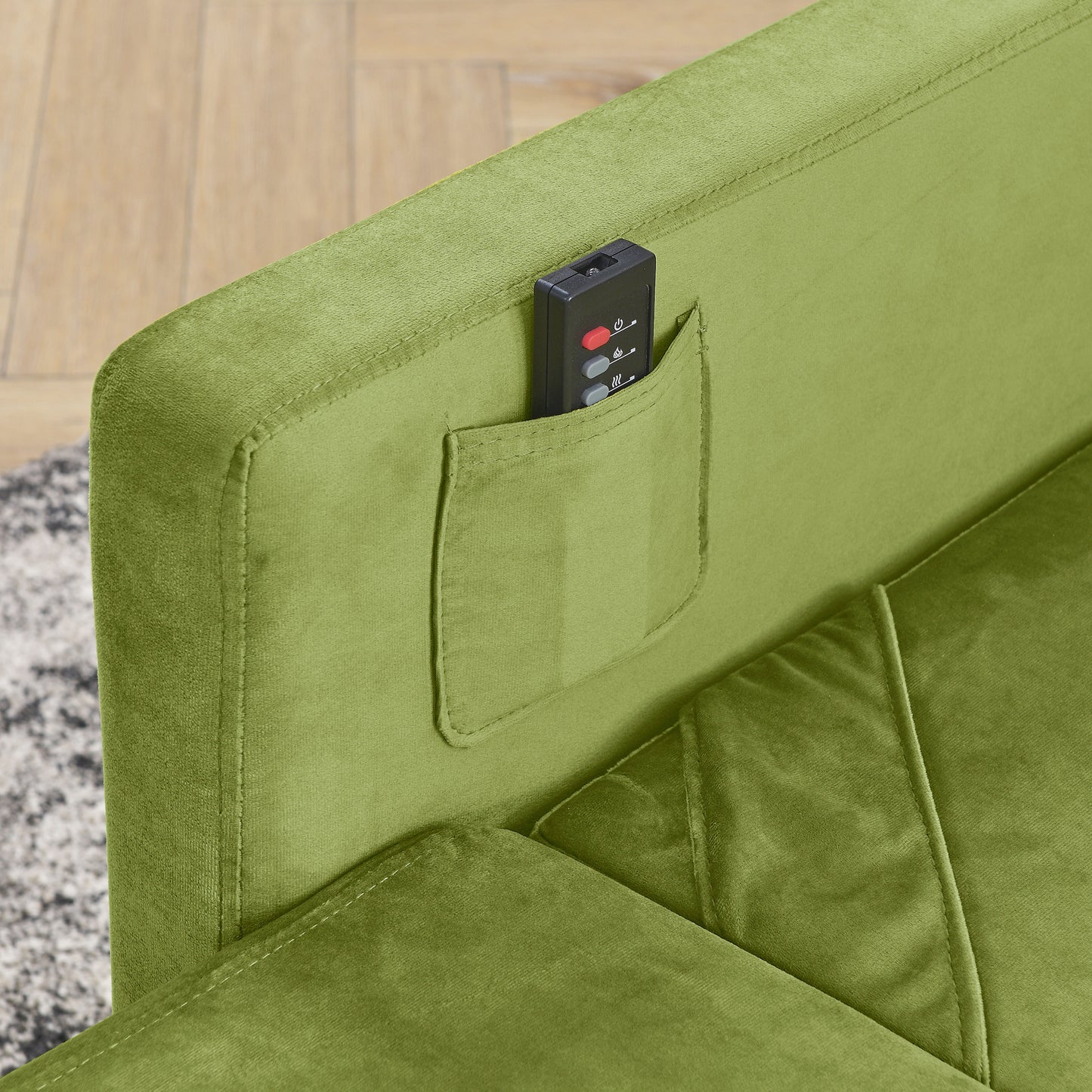 Sofa Bed Chair 2-in-1 Convertible Chair Bed, Lounger Sleeper Chair for Small Space with One Pillow, Green Velvet