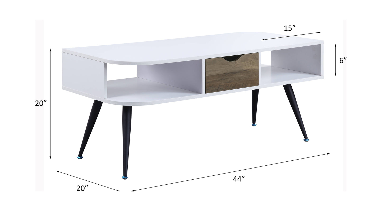 Versatile Halima Coffee Table in White & Black Finish LV00322