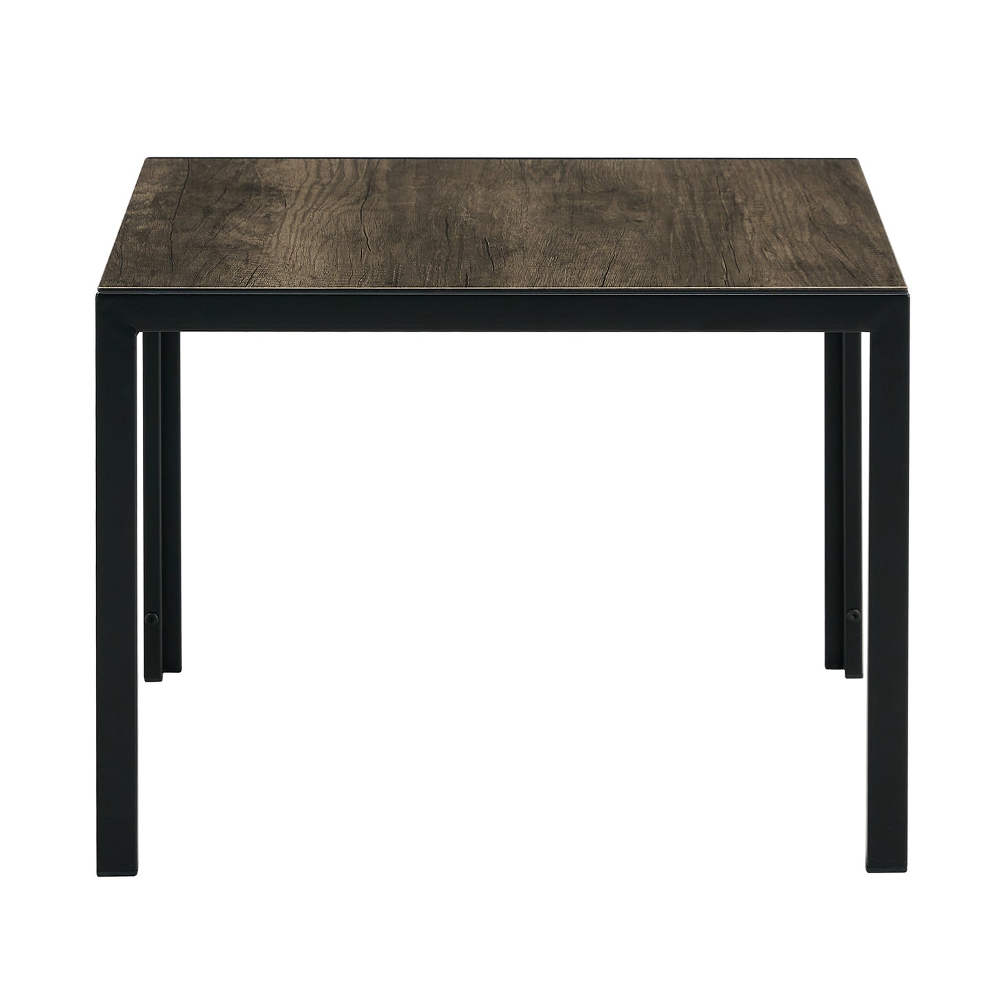 Oak Grey Modern Nesting Coffee Table Set of 2 with Tempered Glass Surface