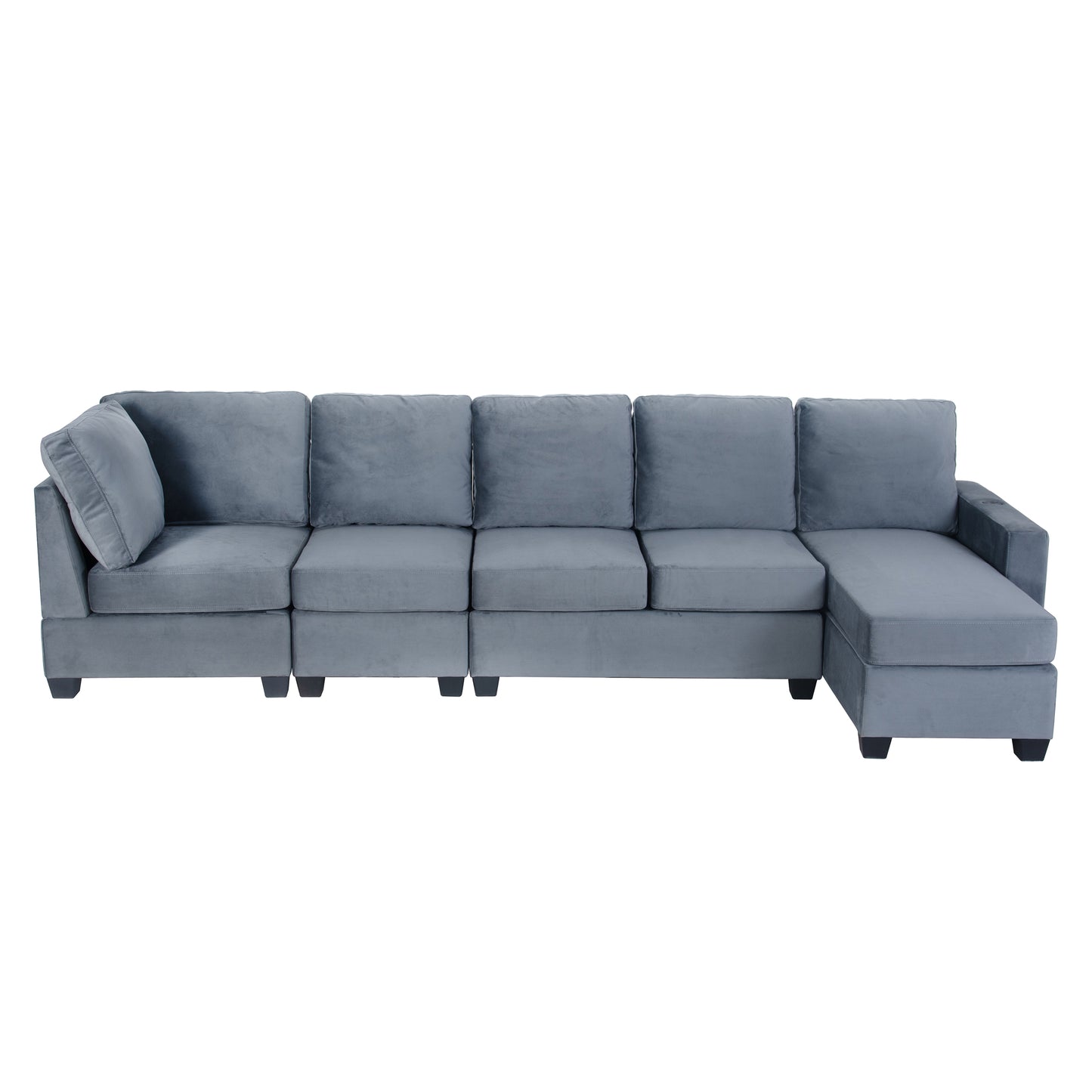 138*57 Modern L shape Sectional Sofa with Convertible Chaise Lounge