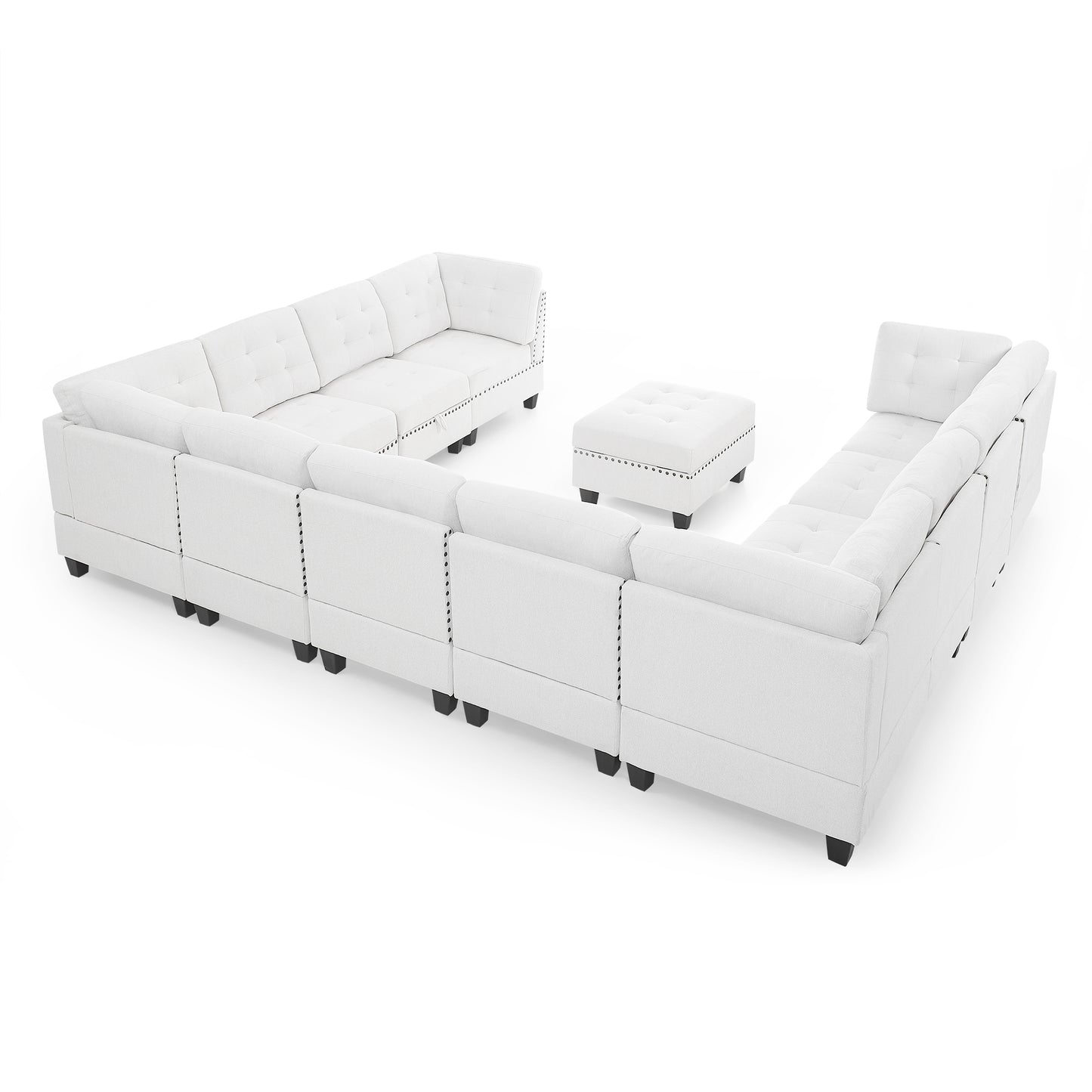 U-Shaped DIY Modular Sectional Sofa with Bonus Storage