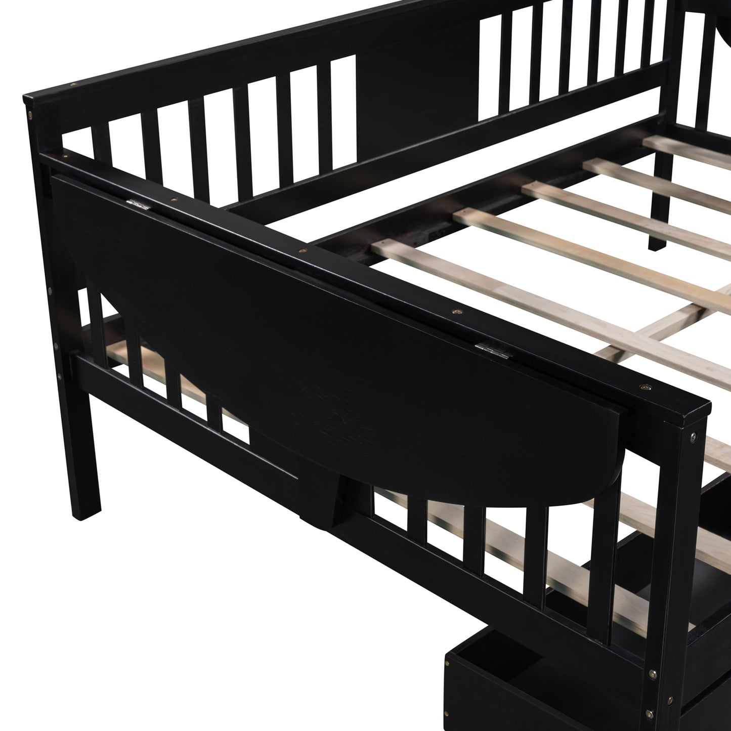 Full size Daybed with Two Drawers, Wood Slat Support, Espresso