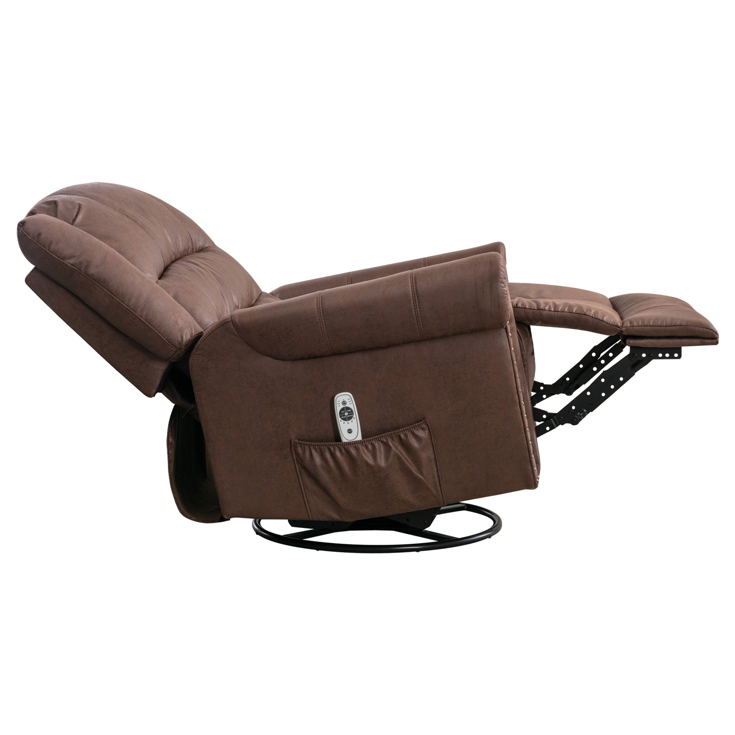 Brown Rocking Recliner Chair with Massage and USB Charge Port