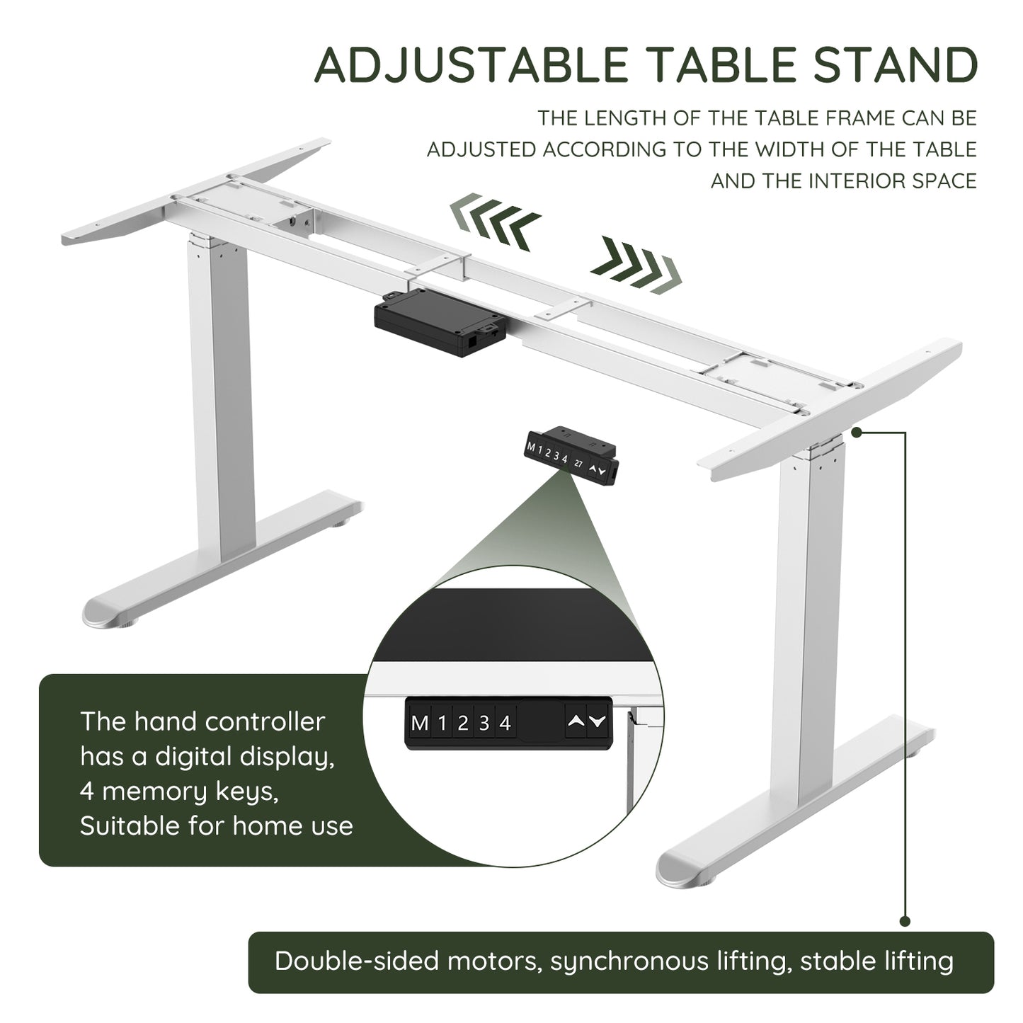 Height-Adjustable Electric Desk Frame with Dual Motors by ErGear