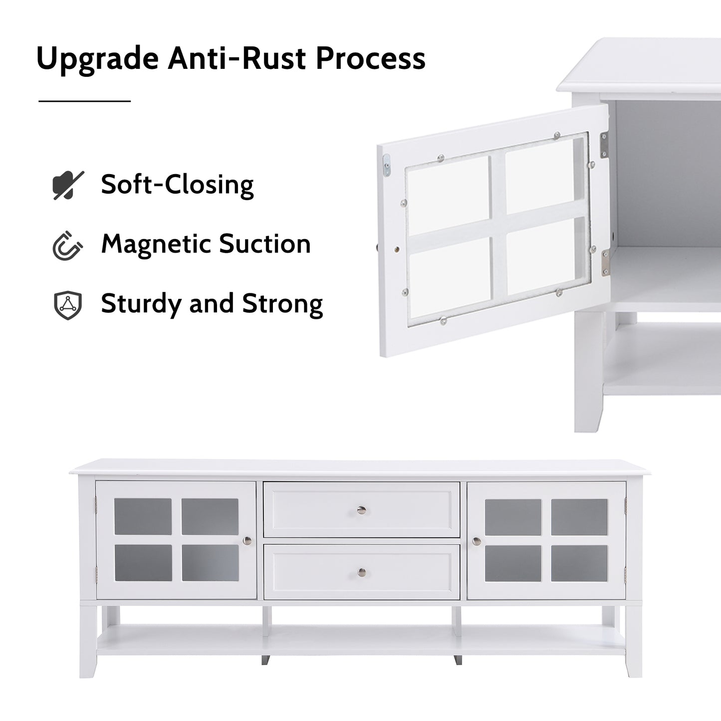 Elegant 60-Inch TV Stand with Versatile Storage Options and Contemporary Style