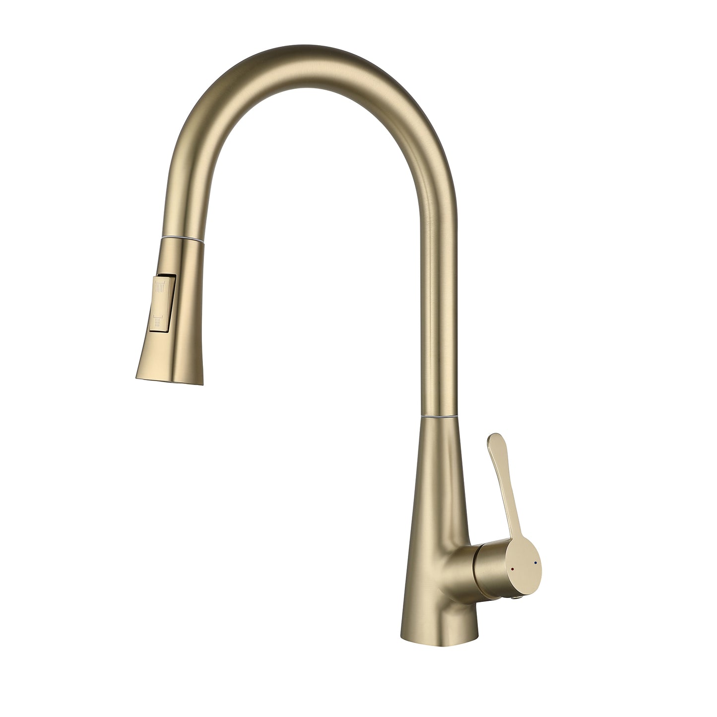 Kitchen Faucet with Pull Down Sprayer Brushed Gold, High Arc Single Handle Kitchen Sink Faucet , Commercial Modern Stainless Steel Kitchen Faucets