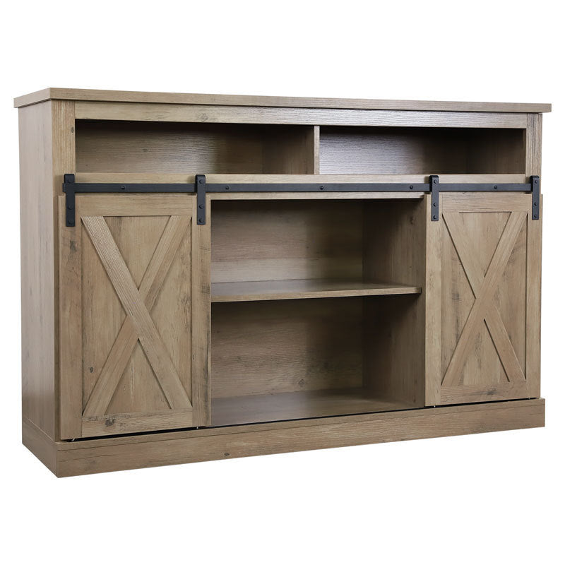 Rustic Sliding Barn Door TV Stand with Storage Cabinet for Farmhouse Chic Requirements