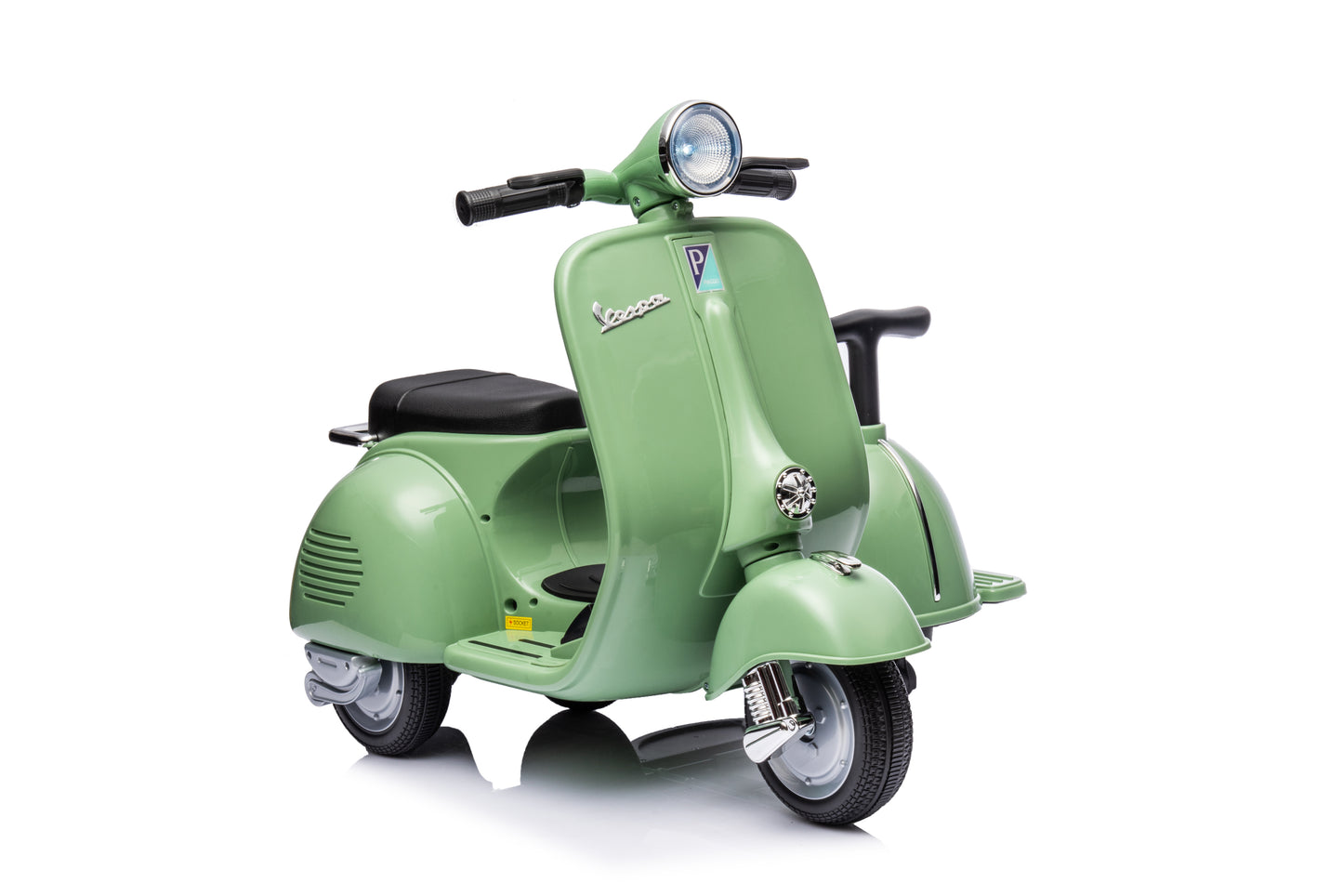 6V LICENSED Vespa Scooter Motorcycle with Side Car for kids, Green