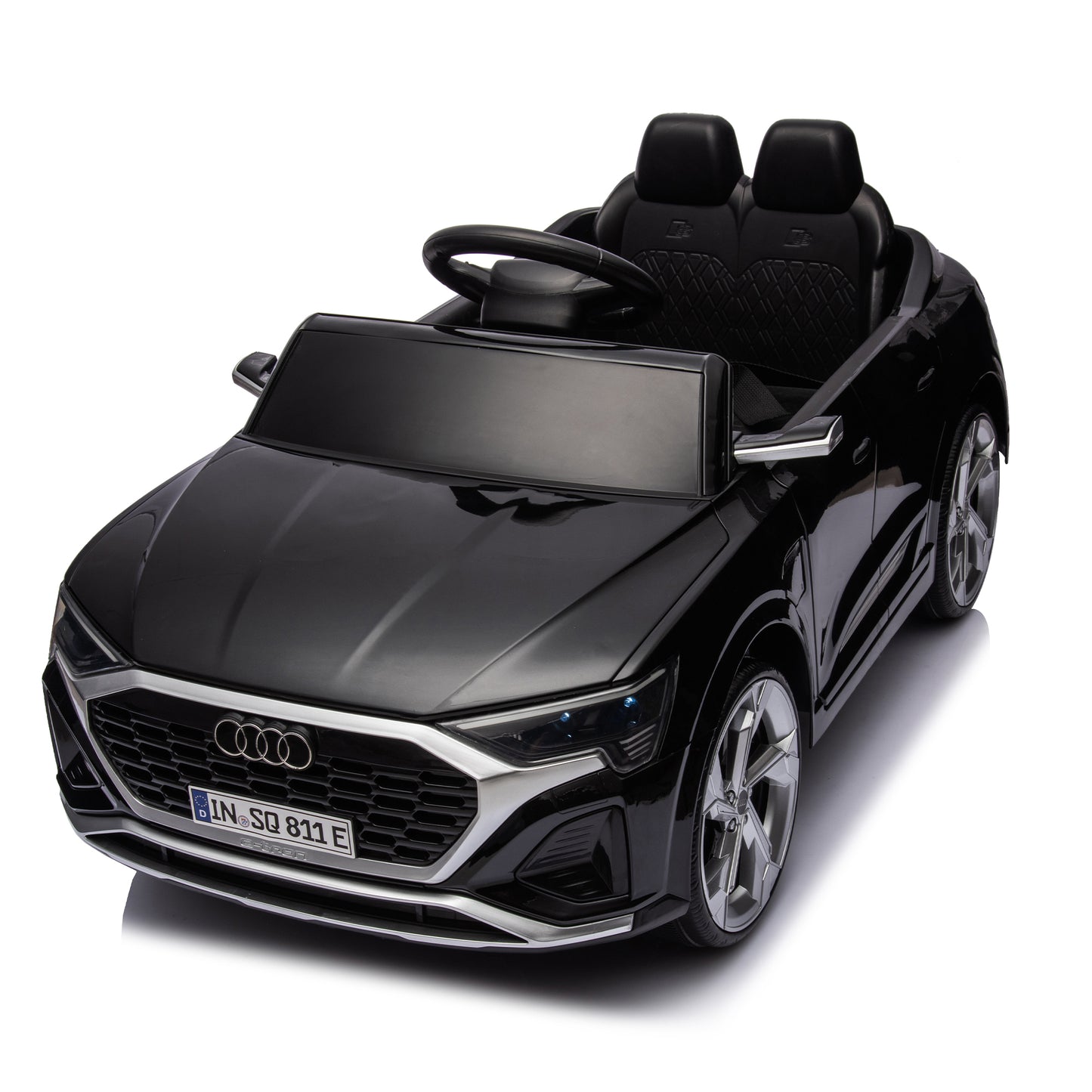 12V Kids Ride On Electric Car w/Parents Remote Control,Licensed Audi SQ8 for Kids,Dual Drive,Suspension,Hanging start,Three speed adjustable Music,Volume Control,LED Lights for Kids Aged 3-6.