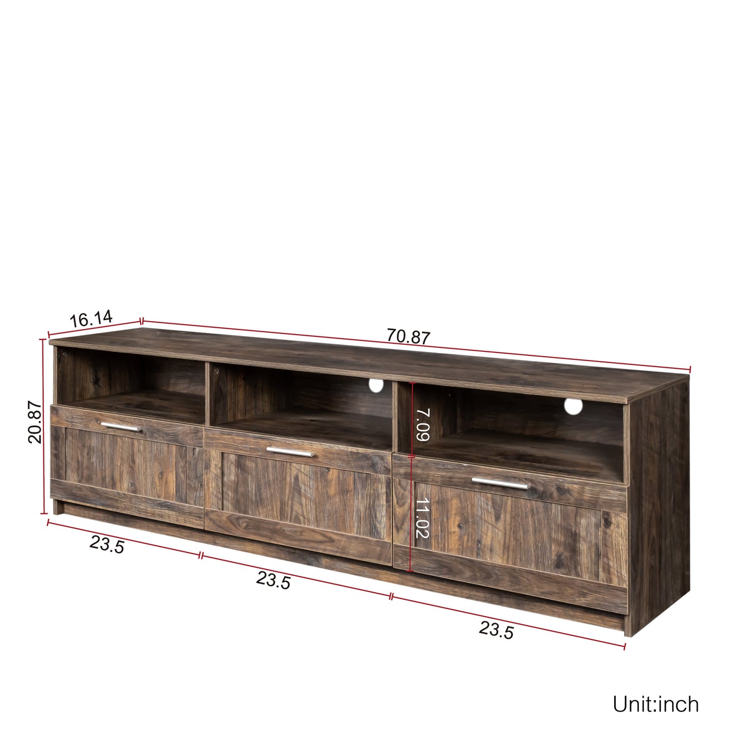 Stylish Media Console with Storage Space for 80 inch TV, Living Room or Bedroom Piece