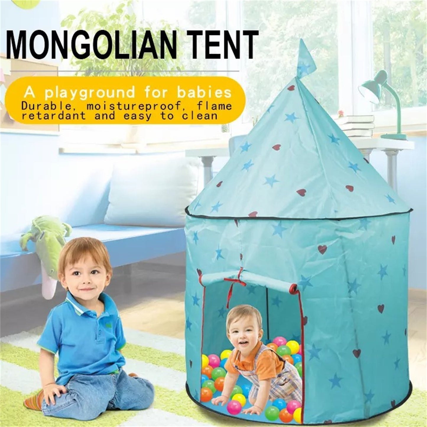 Enchanting Princess Castle Play Tent for Indoor & Outdoor Use, Ideal Gift for Boys and Girls