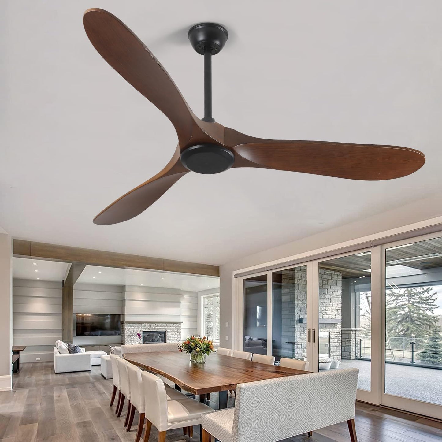 56 Black Ceiling Fan with Remote Control and DC Motor - Elegant and Efficient Option