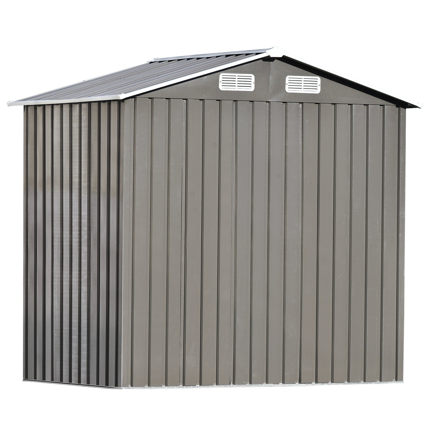 Patio 6ft x4ft Bike Shed Garden Shed, Metal Storage Shed with Adjustable Shelf and Lockable Door, Tool Cabinet with Vents and Foundation for Backyard, Lawn, Garden, Gray