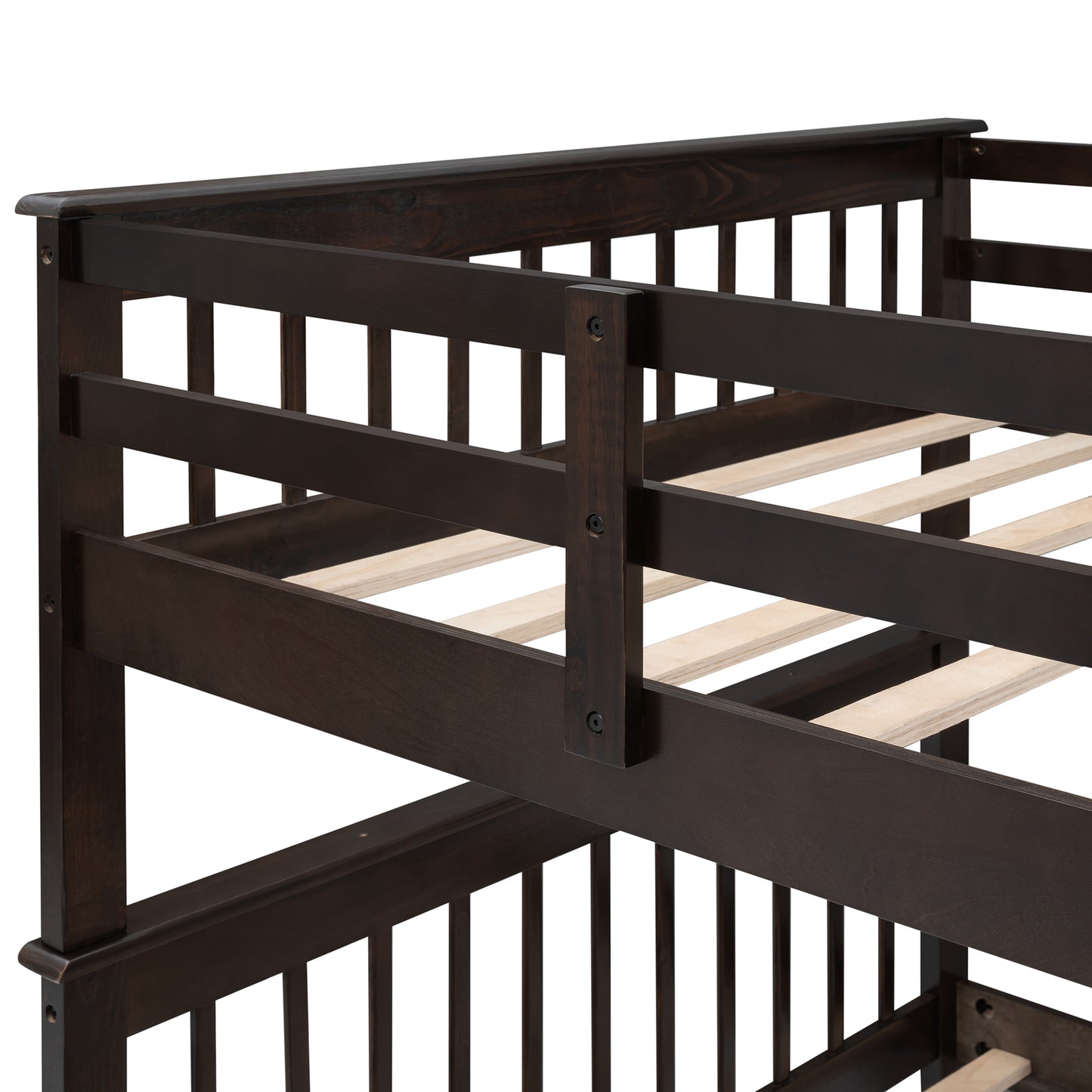 Stairway Full-Over-Full Bunk Bed with Storage and Guard Rail for Maximum Space Utilization